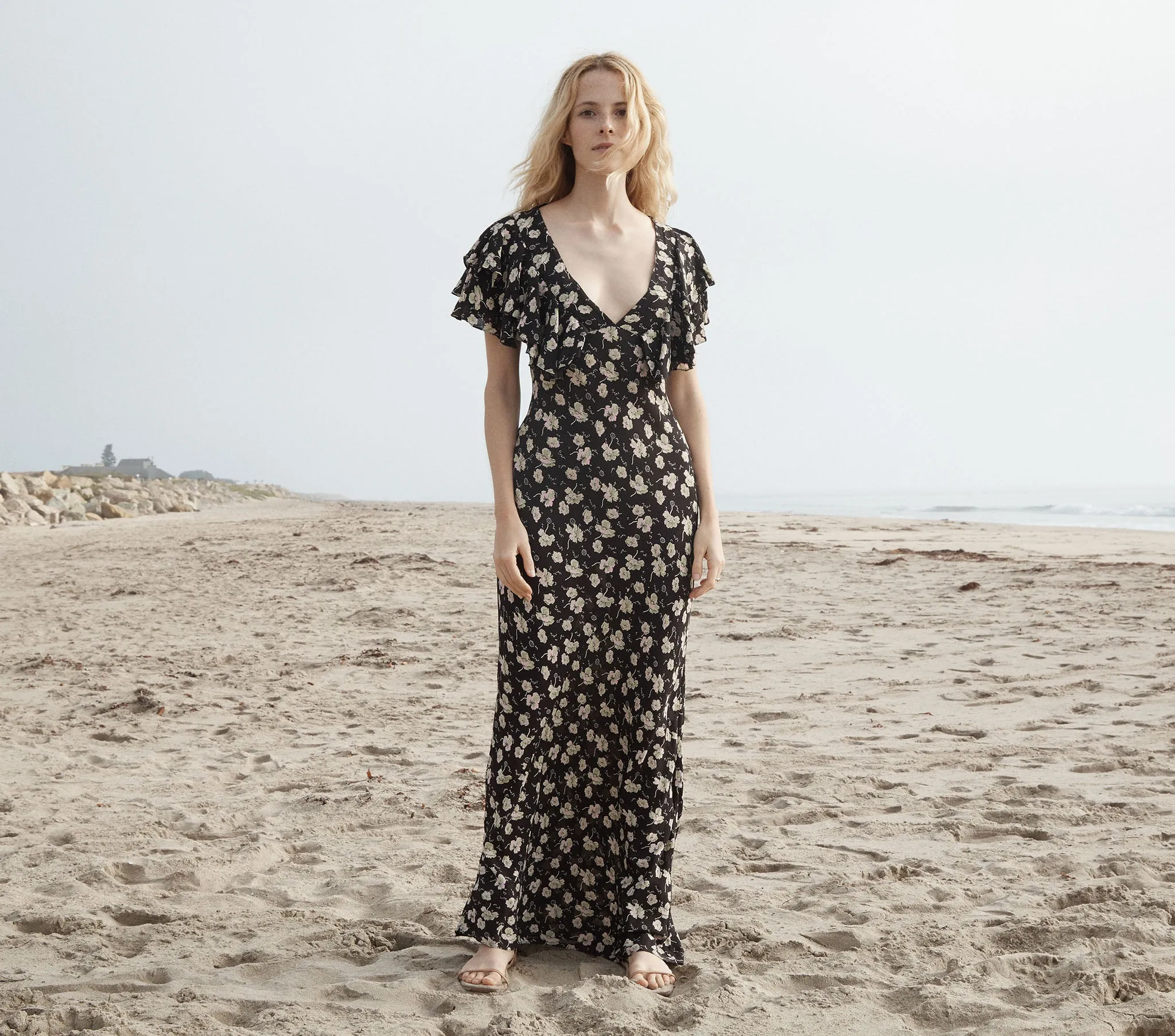 HMD -- IRIS DRESS -- BLACK ANEMONE FLORAL sold by Doen product image thumbnail 5