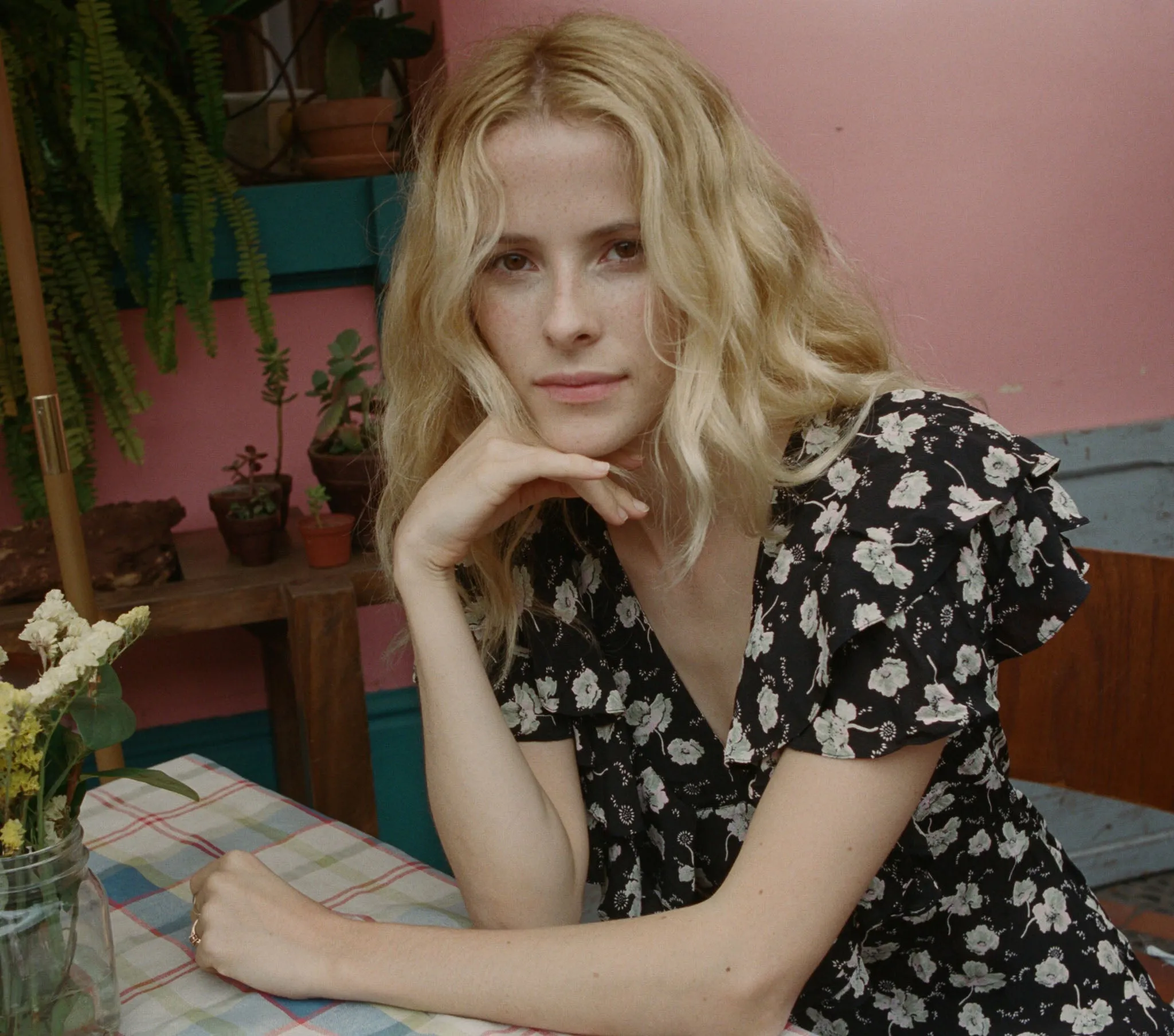 HMD -- IRIS DRESS -- BLACK ANEMONE FLORAL sold by Doen product image thumbnail 2