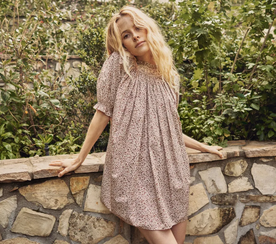 HMD -- ODESSA DRESS -- SIENNA CHAMPIGNON FLORAL made by Doen