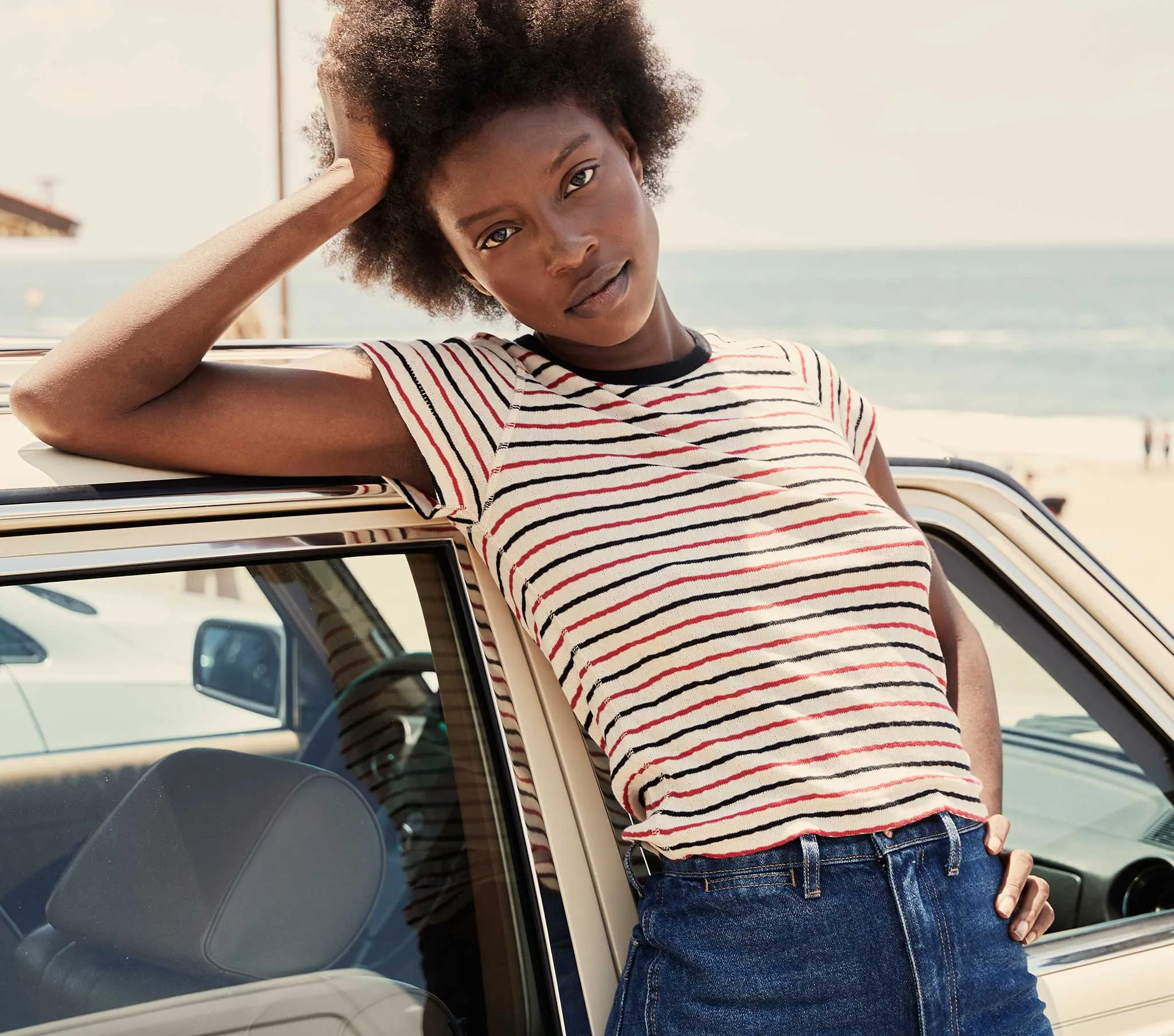 HMD -- BEBE TEE -- RIVIERA STRIPE sold by Doen