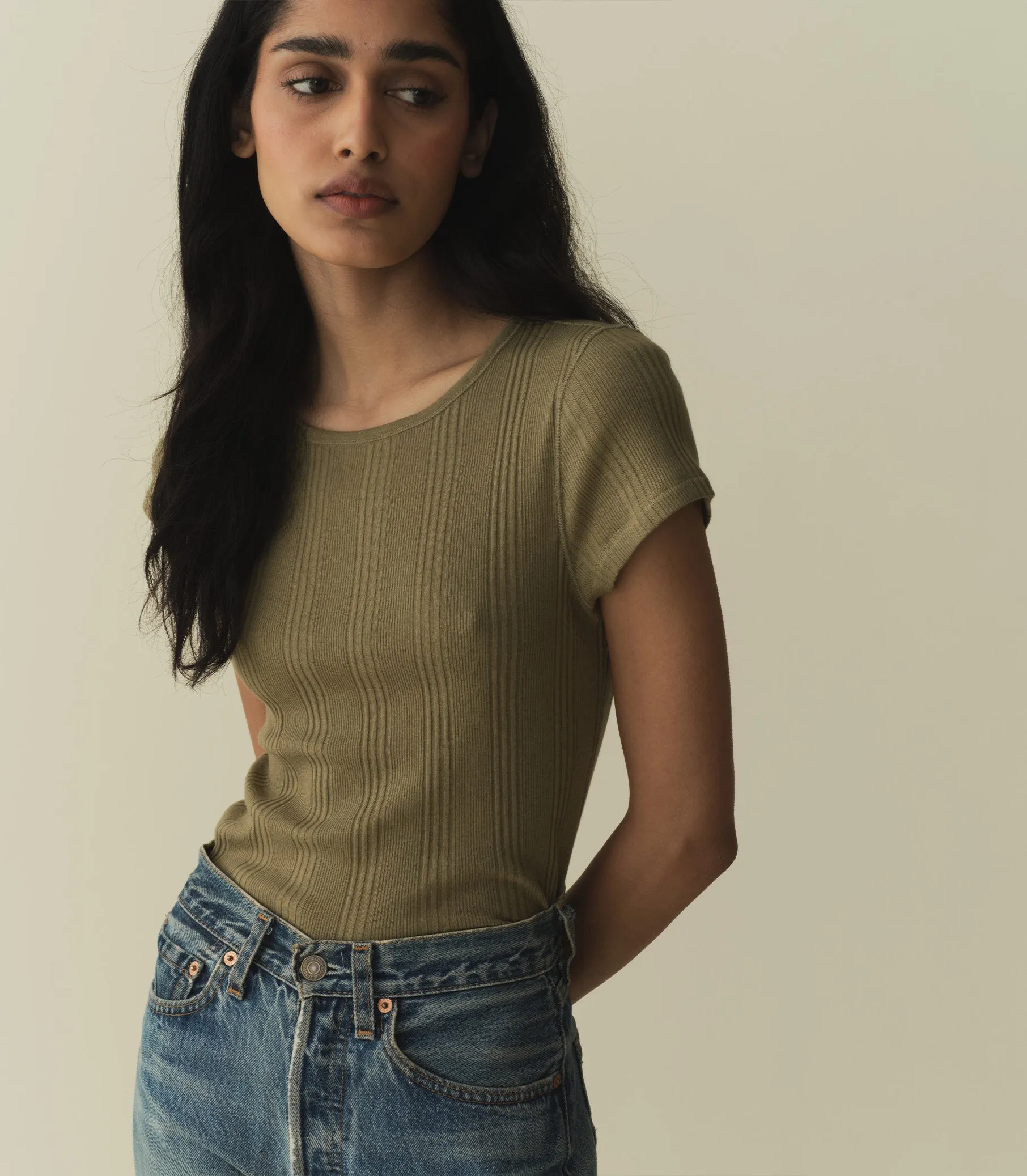 HMD -- VIVI CASHMERE BLEND TEE -- PASTURE sold by Doen