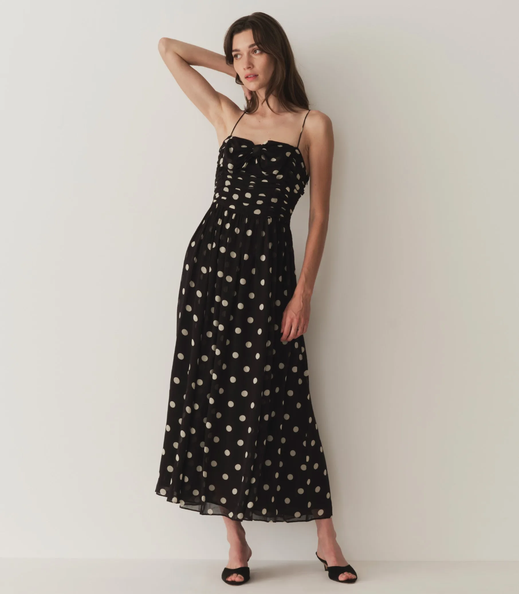 HMD -- MARYANNA DRESS -- NOIR SOLSTICE SKY DOT sold by Doen