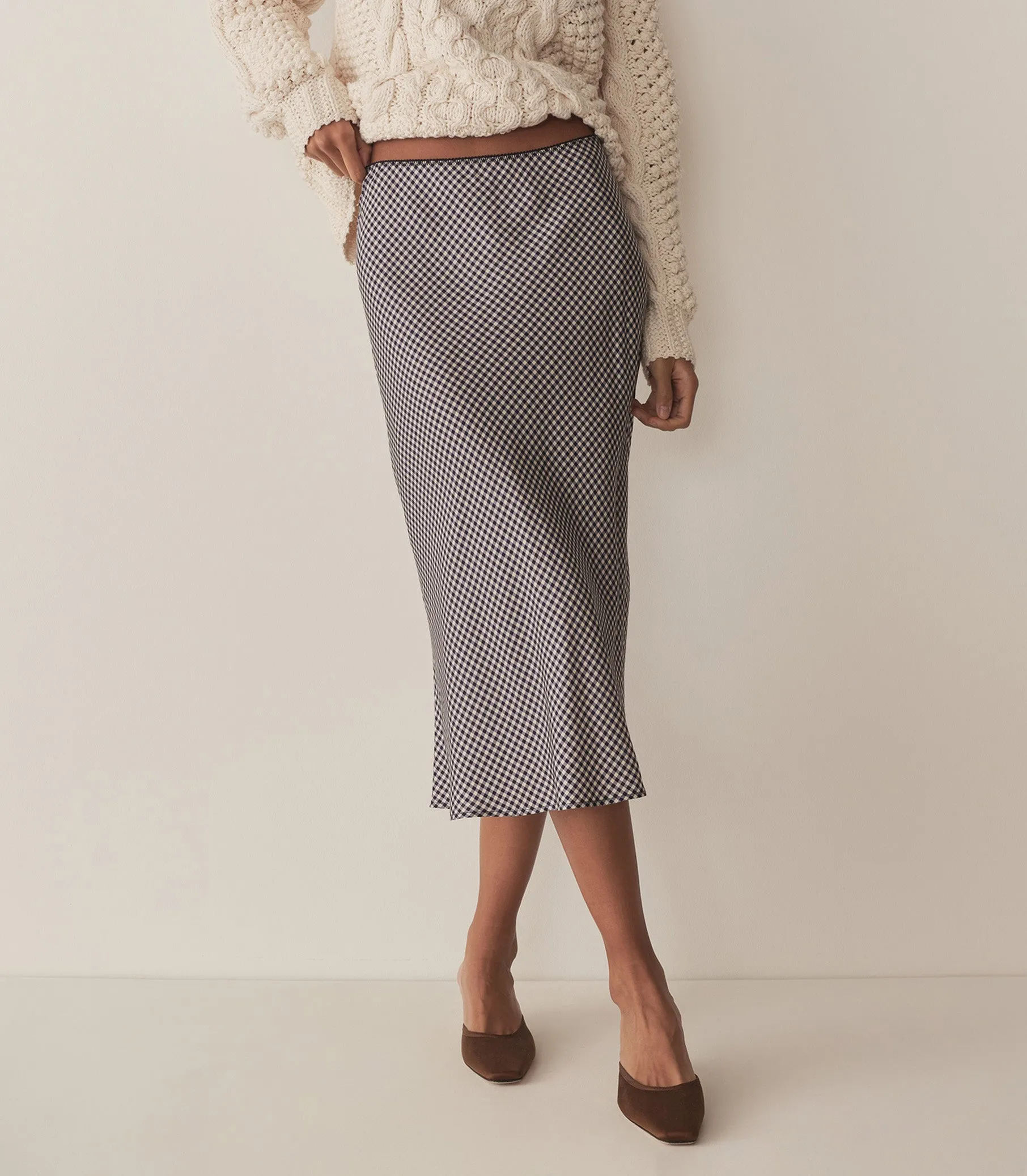 HMD -- ELOWENA SKIRT -- SANTA MARINA GINGHAM sold by Doen
