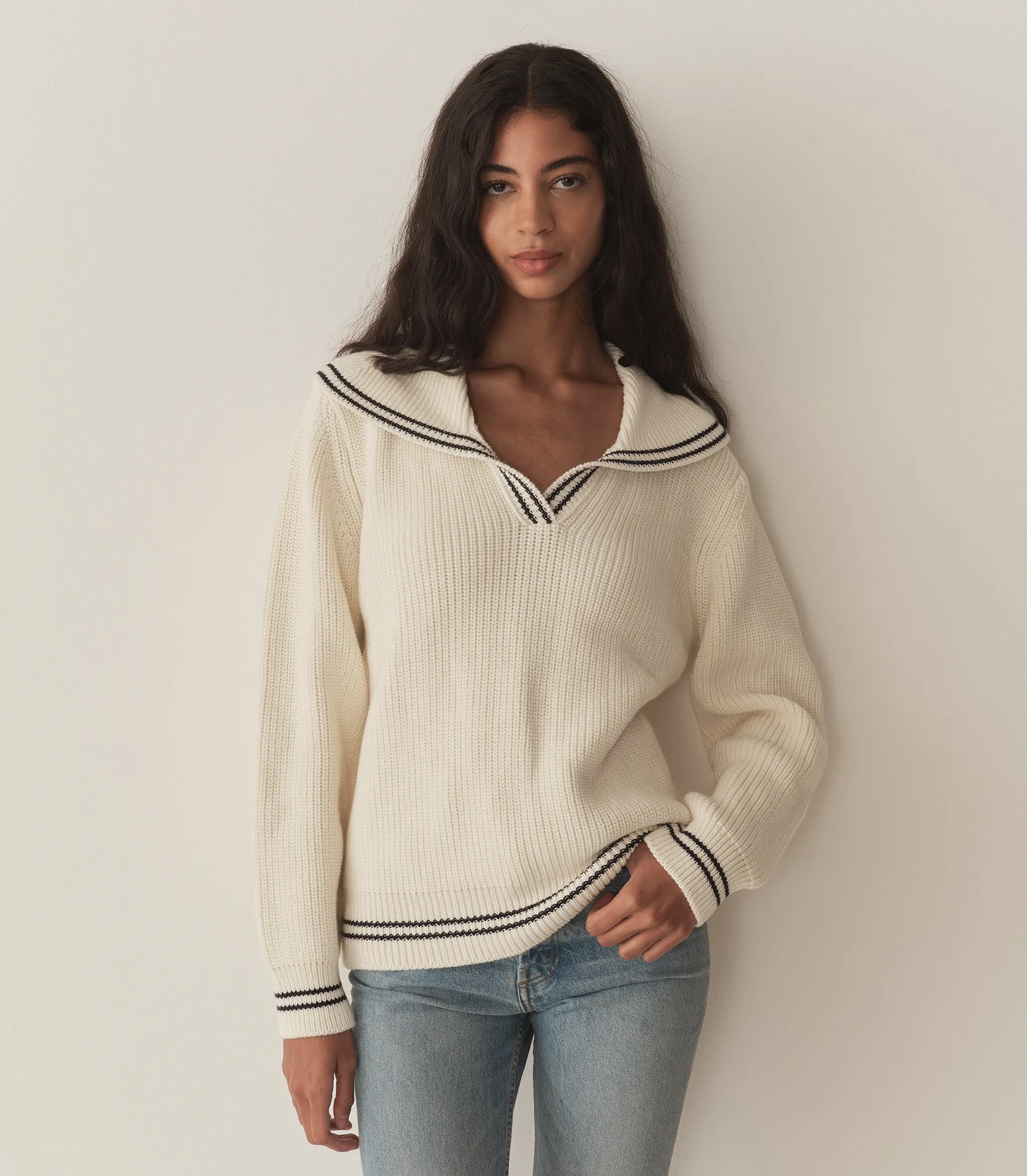 HMD -- VOYAGE SWEATER -- IVORY sold by Doen