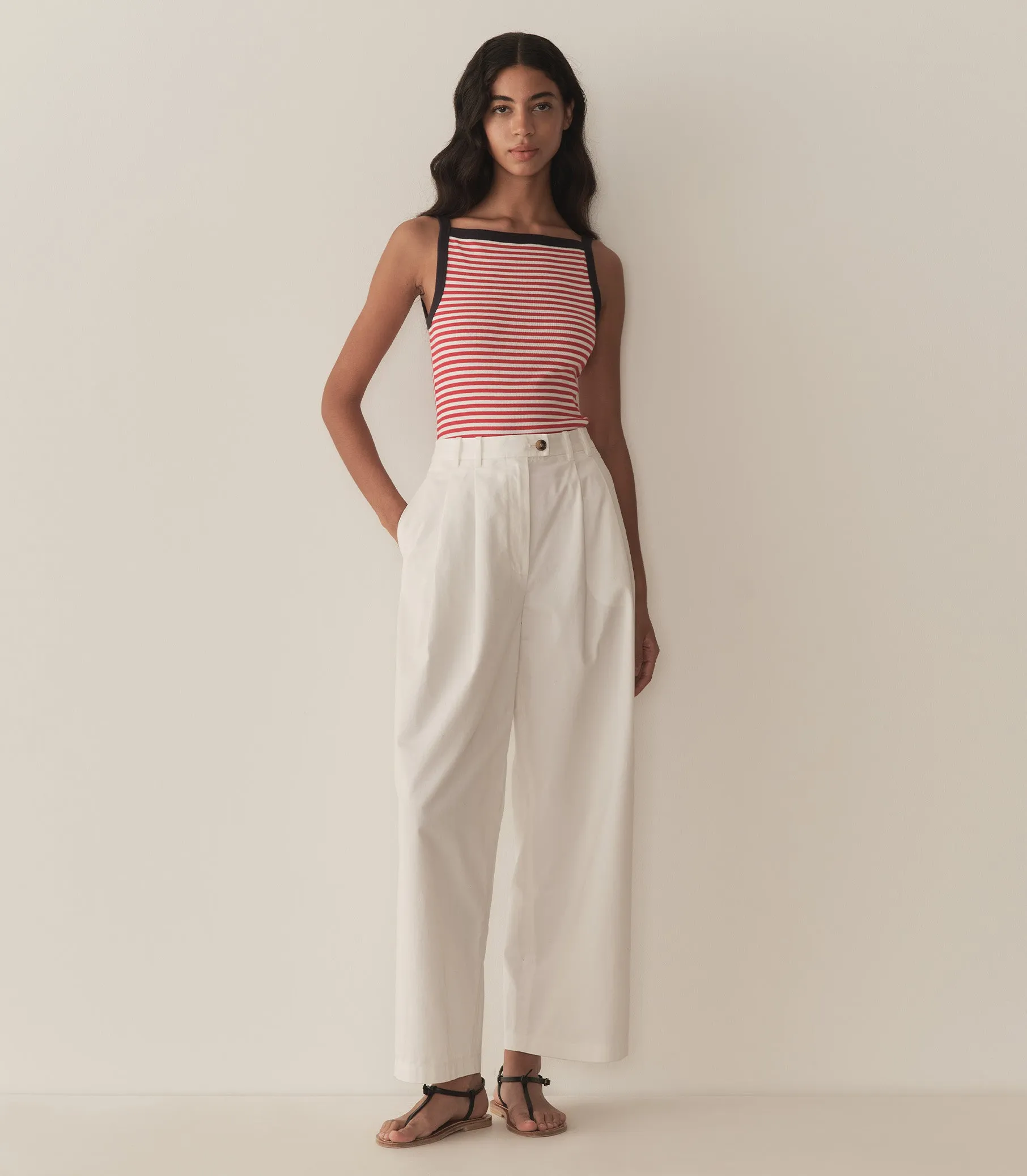 HMD -- ANDREA TANK -- ROUGE NANTUCKET STRIPE sold by Doen product image thumbnail 2