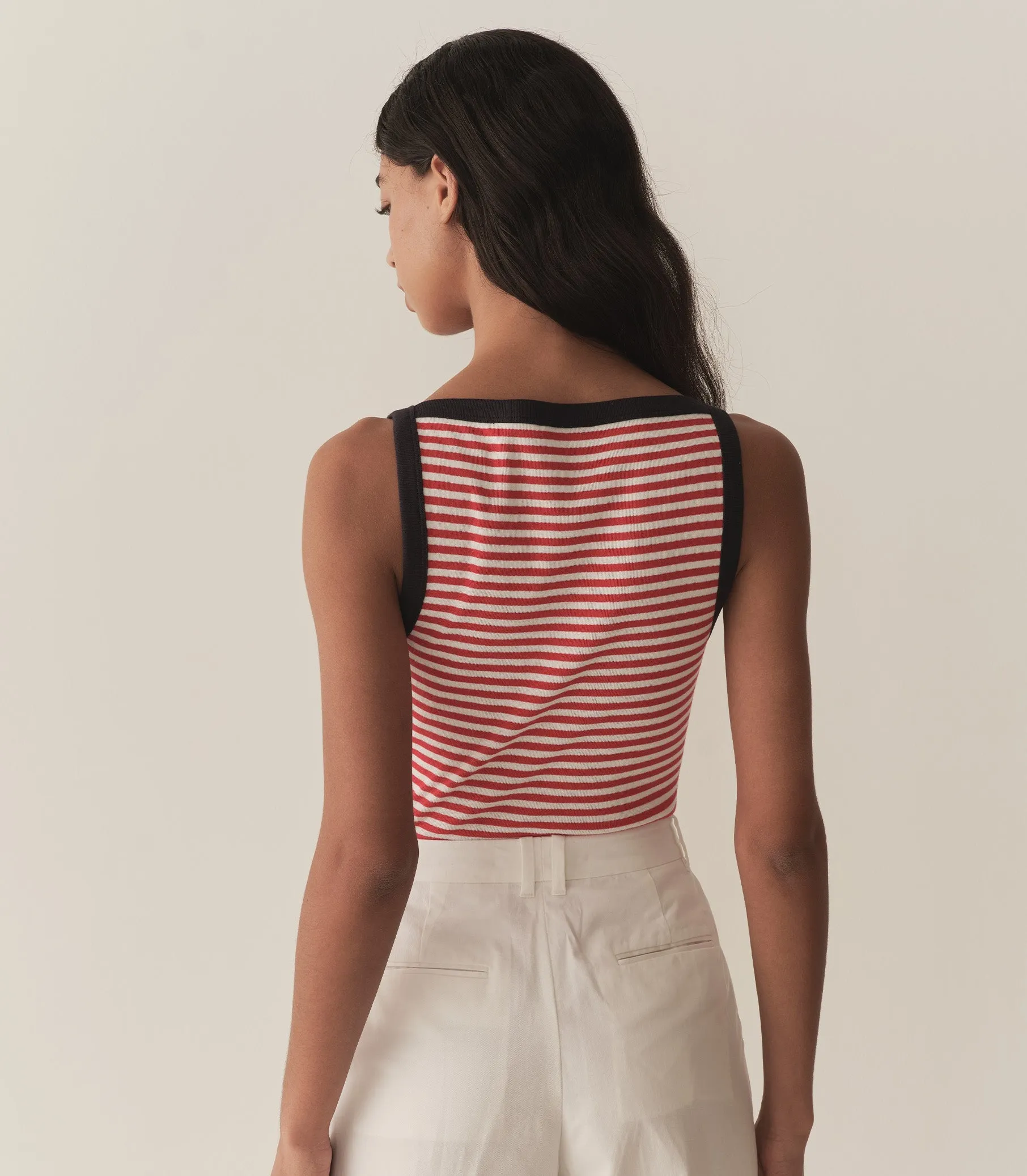 HMD -- ANDREA TANK -- ROUGE NANTUCKET STRIPE sold by Doen product image thumbnail 3