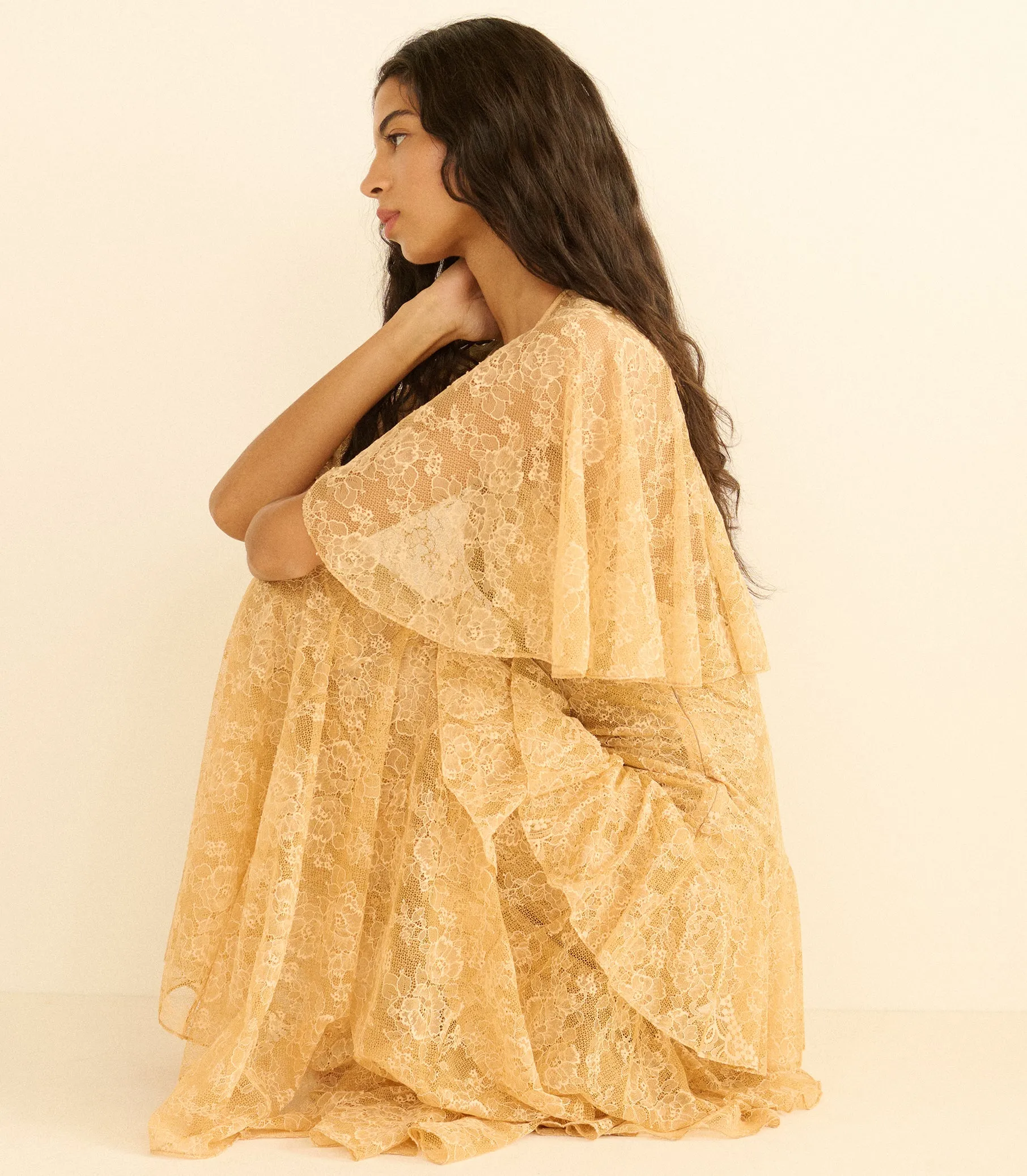 GWYNETH DRESS -- BEIGE PEARL sold by Doen product image thumbnail 4