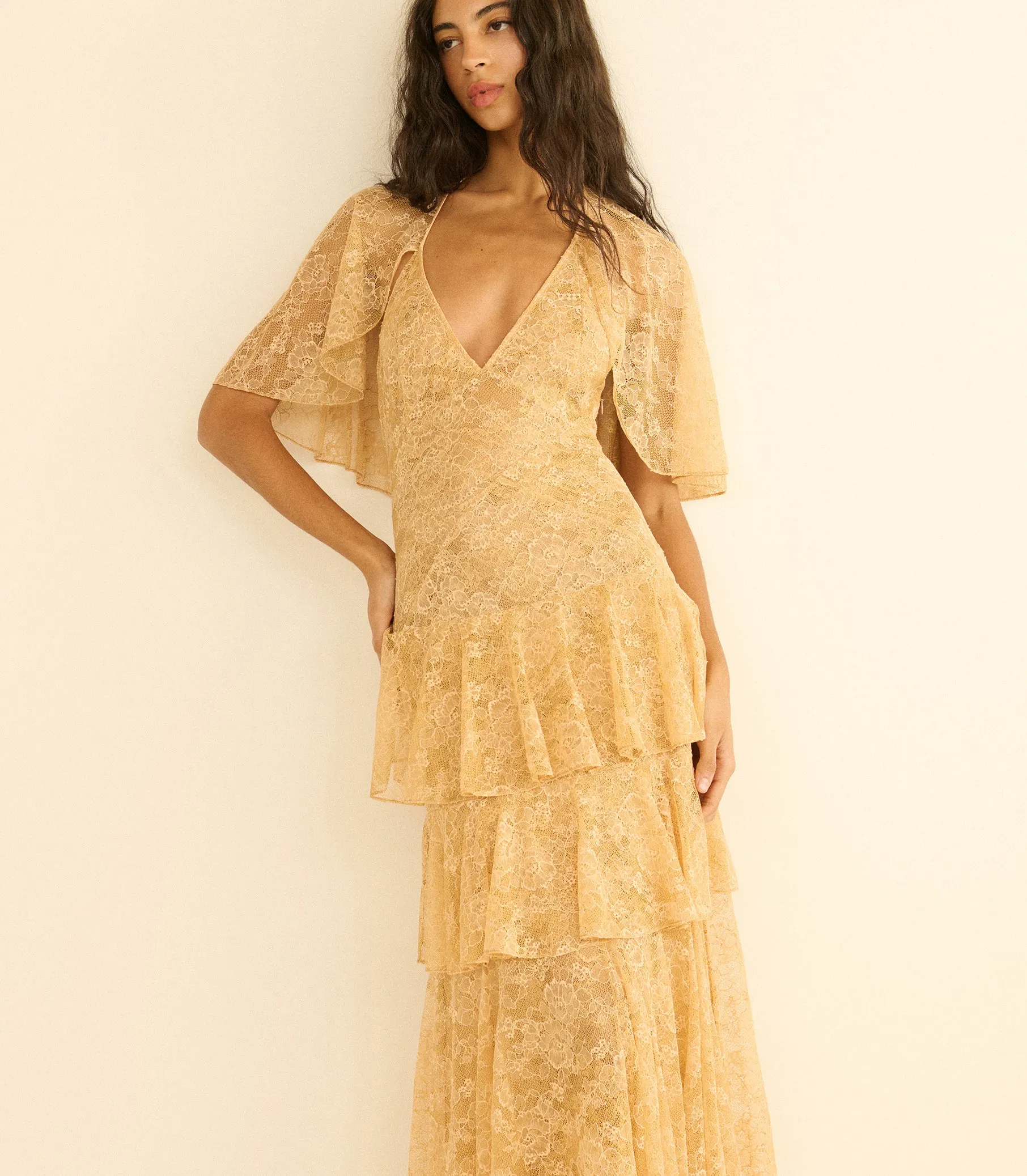 GWYNETH DRESS -- BEIGE PEARL sold by Doen product image thumbnail 2