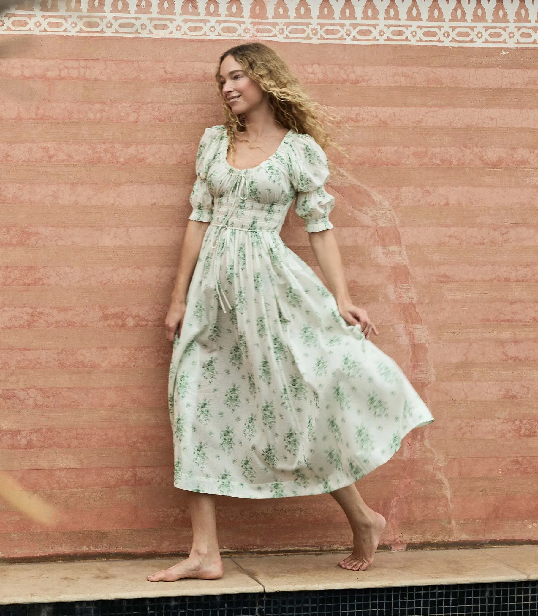 ISCHIA DRESS -- VERT PETIT BOUQUET DE CHAMONIX sold by Doen product image thumbnail 4