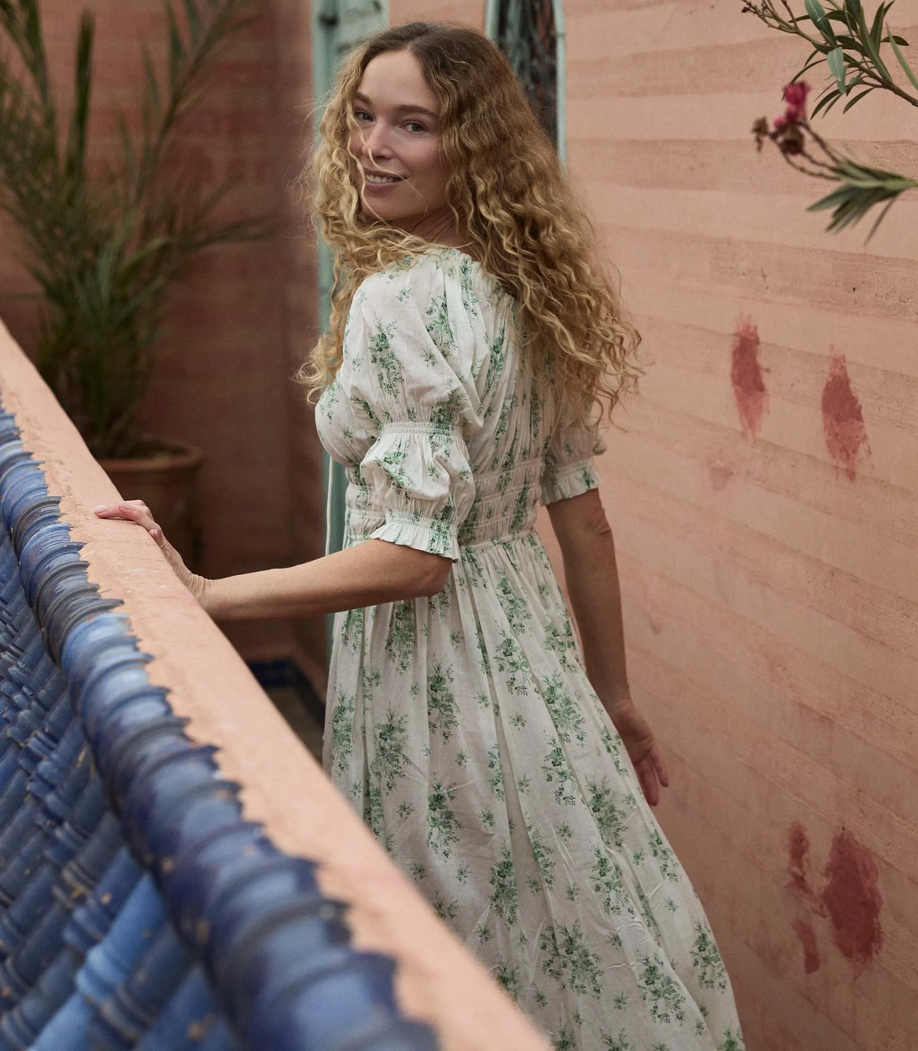 ISCHIA DRESS -- VERT PETIT BOUQUET DE CHAMONIX sold by Doen