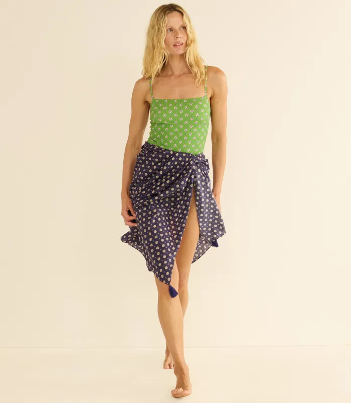 CASCAIS SARONG -- NAVY CADIZ FOULARD made by Doen