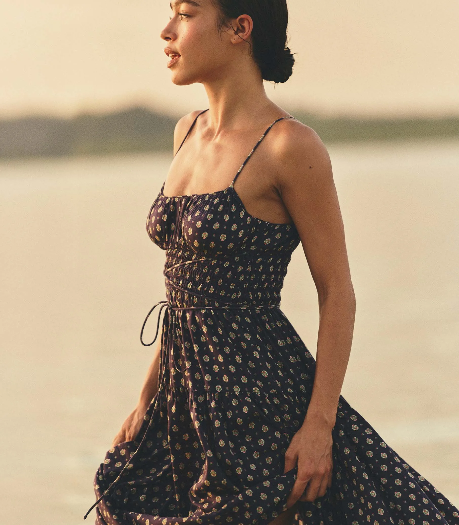 SAFIA DRESS -- NAVY CADIZ FOULARD sold by Doen