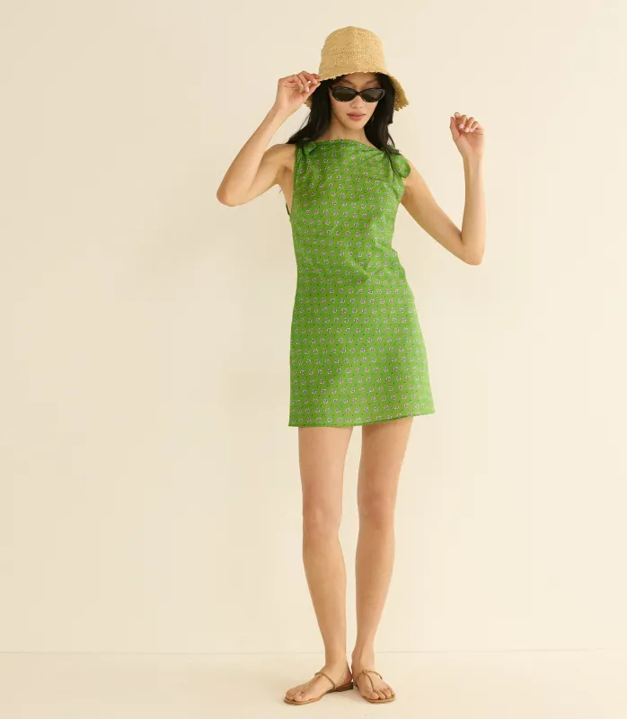 MALTINA DRESS -- VERT CADIZ FOULARD made by Doen