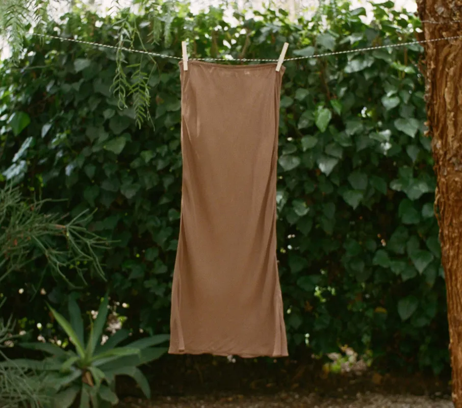 LONG SKIRT SLIP -- CAROB made by Doen