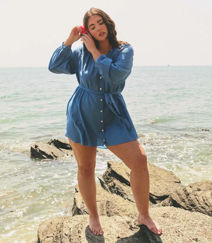 JULIET TUNIC DRESS -- SANTORINI BLUE made by Doen