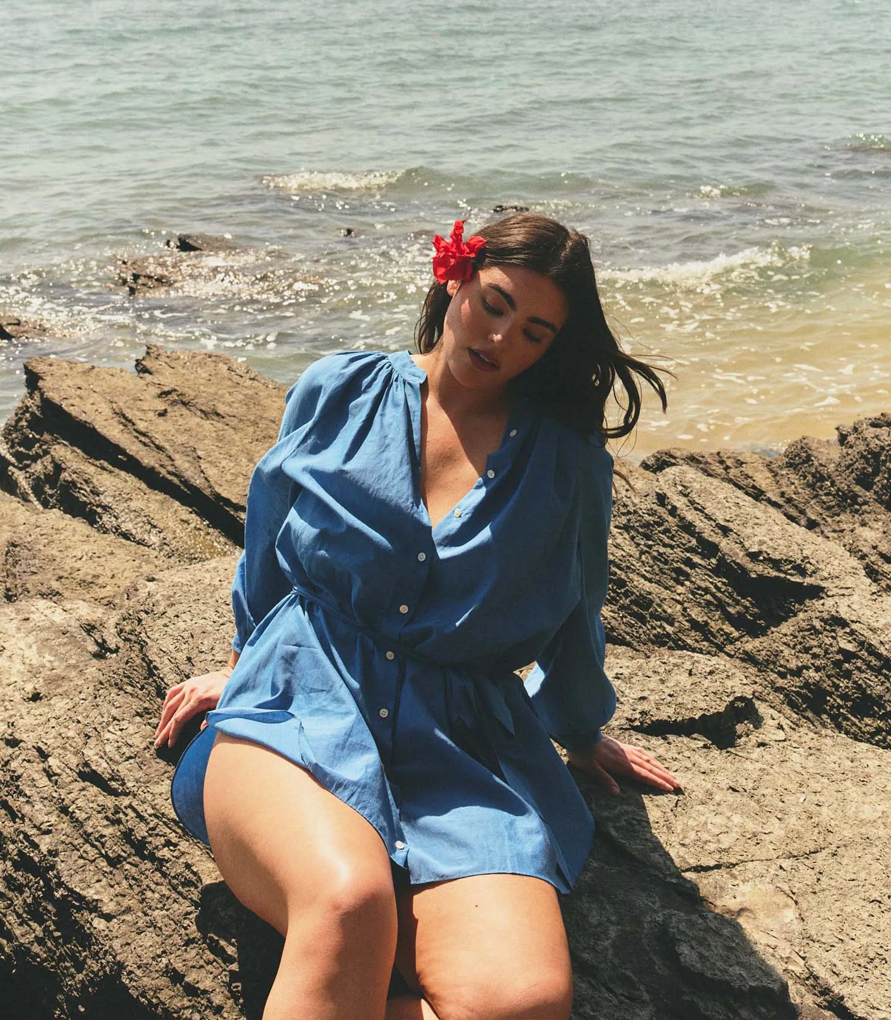 JULIET TUNIC DRESS -- SANTORINI BLUE sold by Doen product image thumbnail 2
