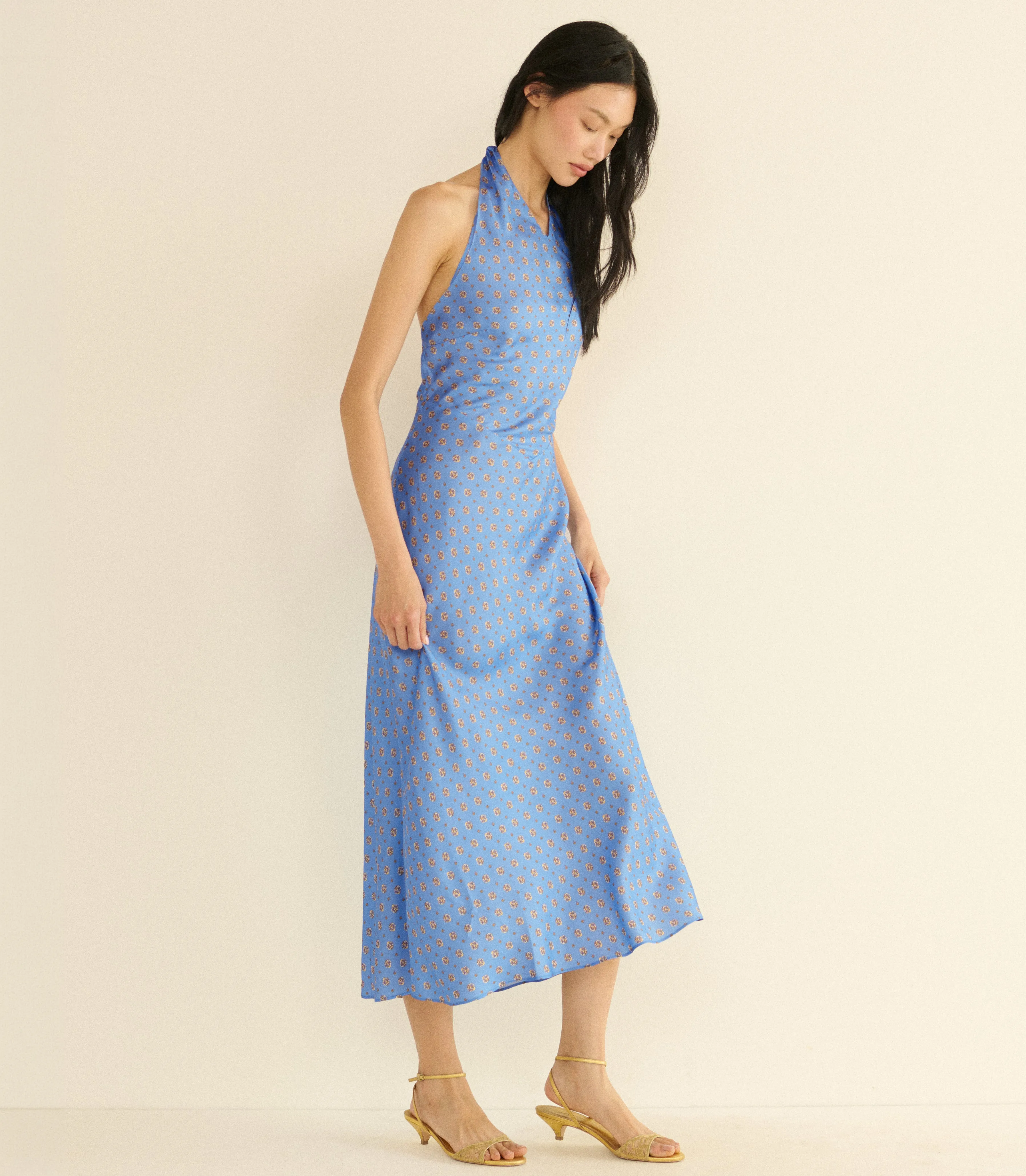 NOEMIE DRESS -- PERIWINKLE CADIZ FOULARD sold by Doen product image thumbnail 4