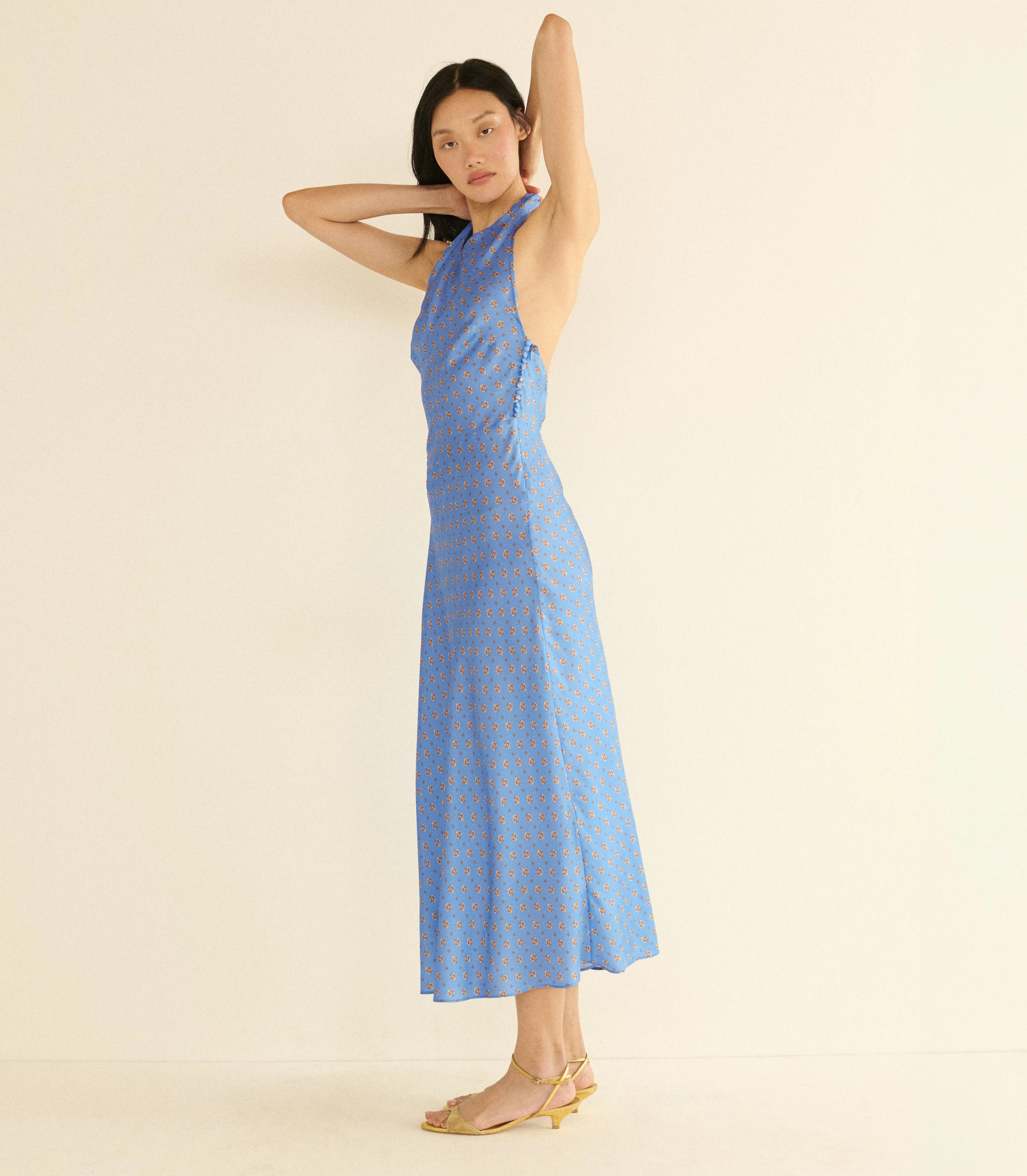 NOEMIE DRESS -- PERIWINKLE CADIZ FOULARD sold by Doen product image thumbnail 5