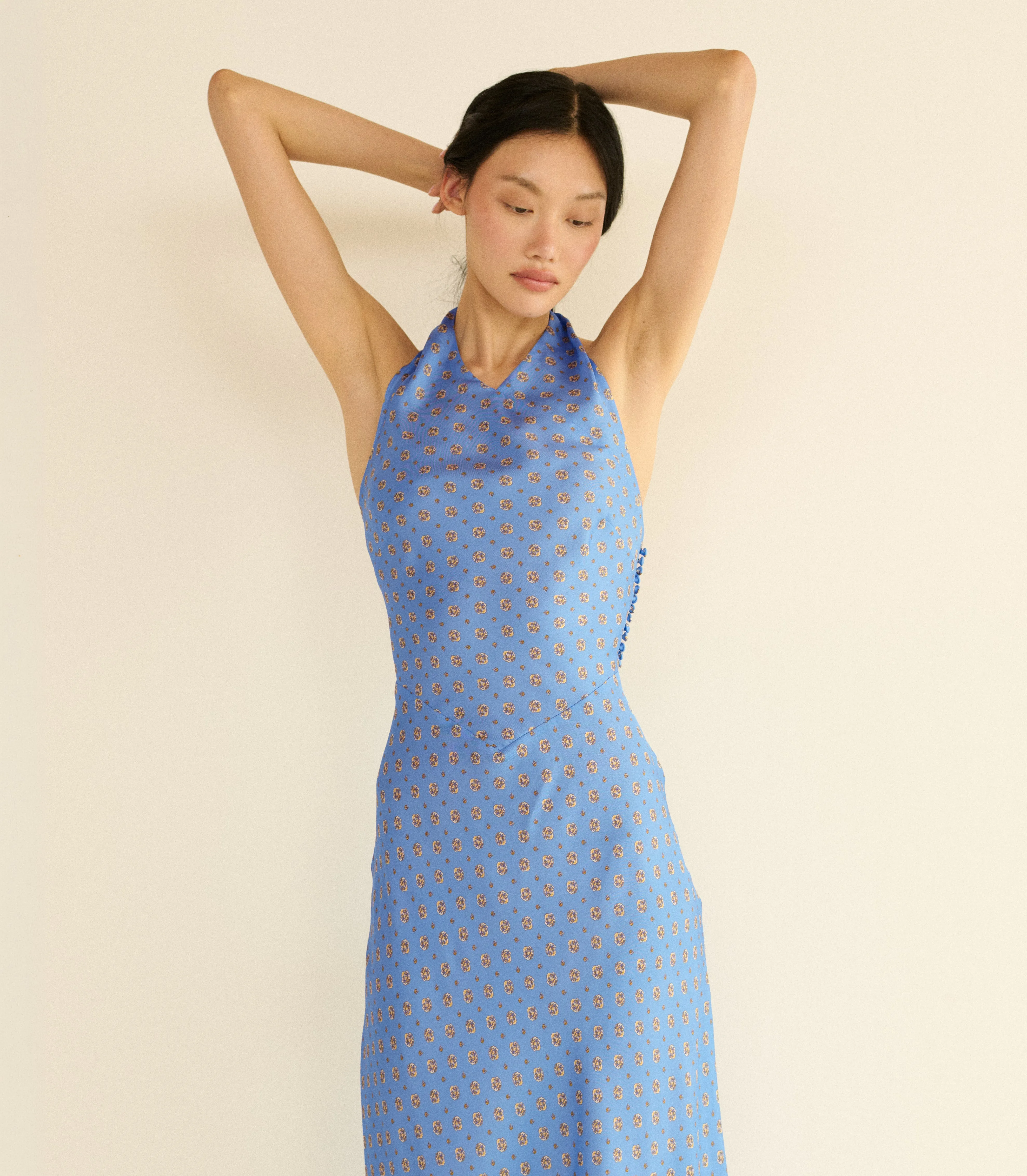 NOEMIE DRESS -- PERIWINKLE CADIZ FOULARD sold by Doen product image thumbnail 3