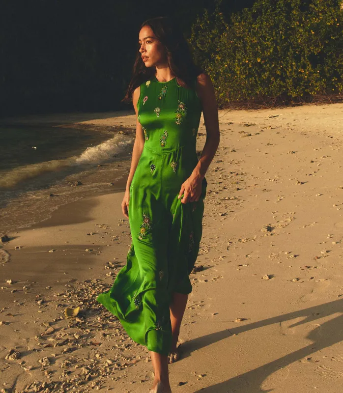 AMARI DRESS -- EMERALD made by Doen