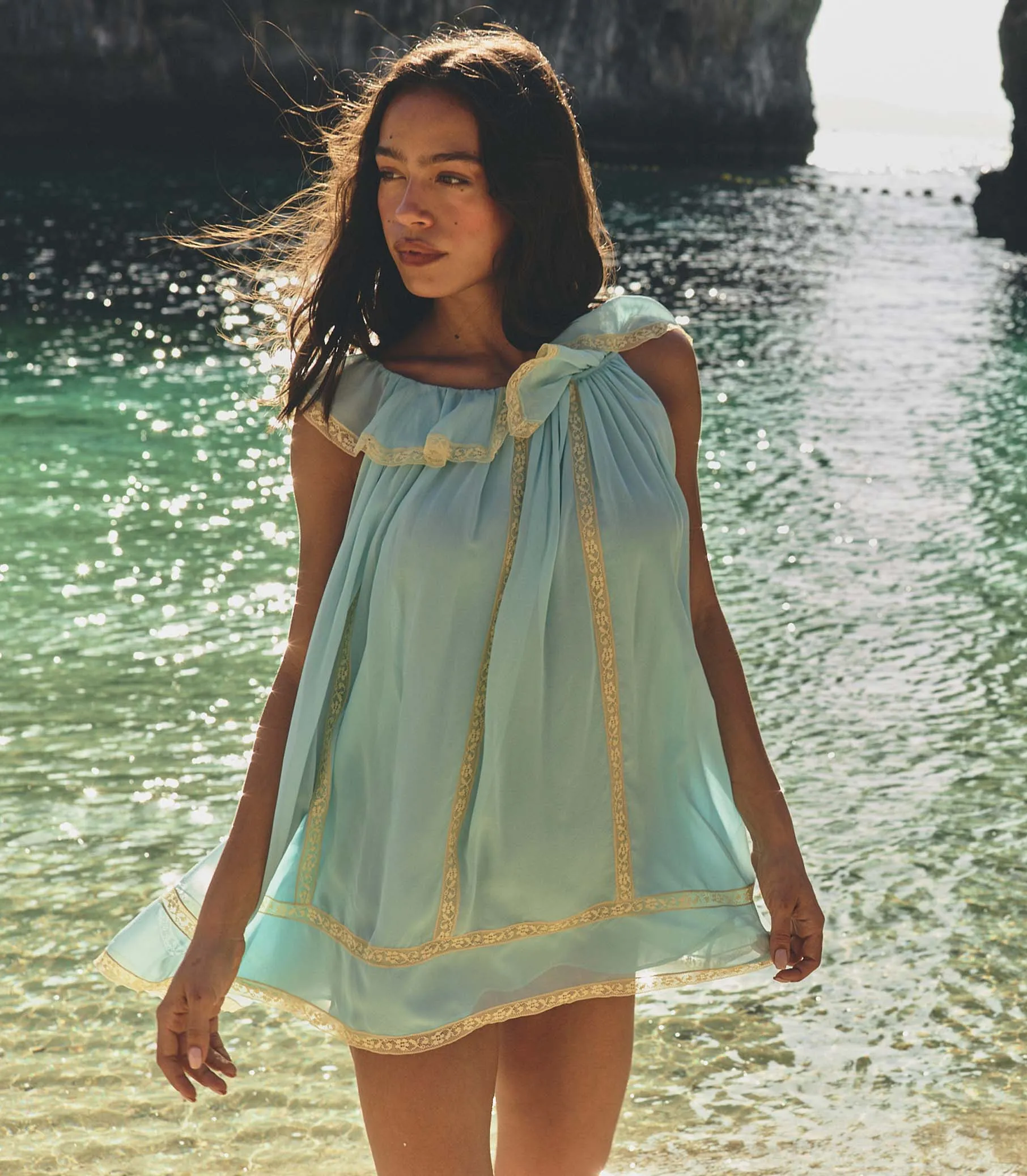 SUZETTE DRESS -- PALE WISTERIA sold by Doen