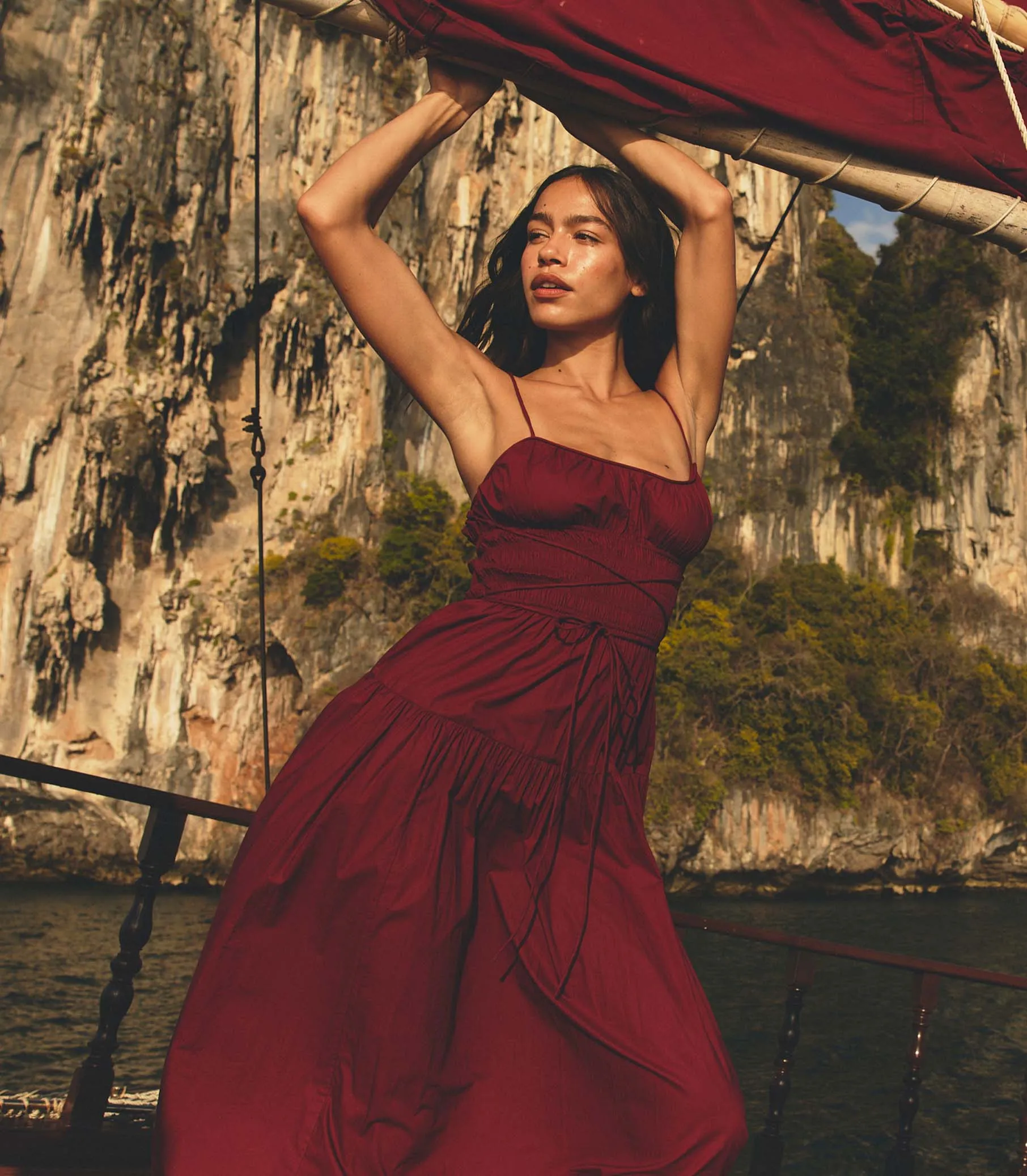 SAFIA DRESS -- DEEP RUBY sold by Doen product image thumbnail 5