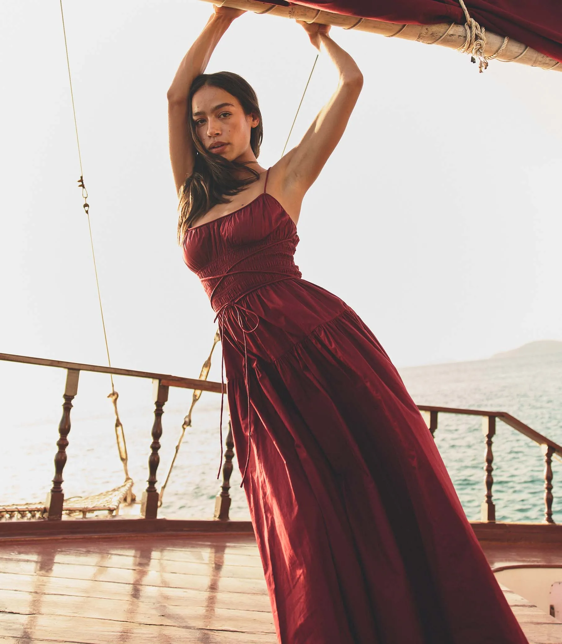 SAFIA DRESS -- DEEP RUBY sold by Doen product image thumbnail 3