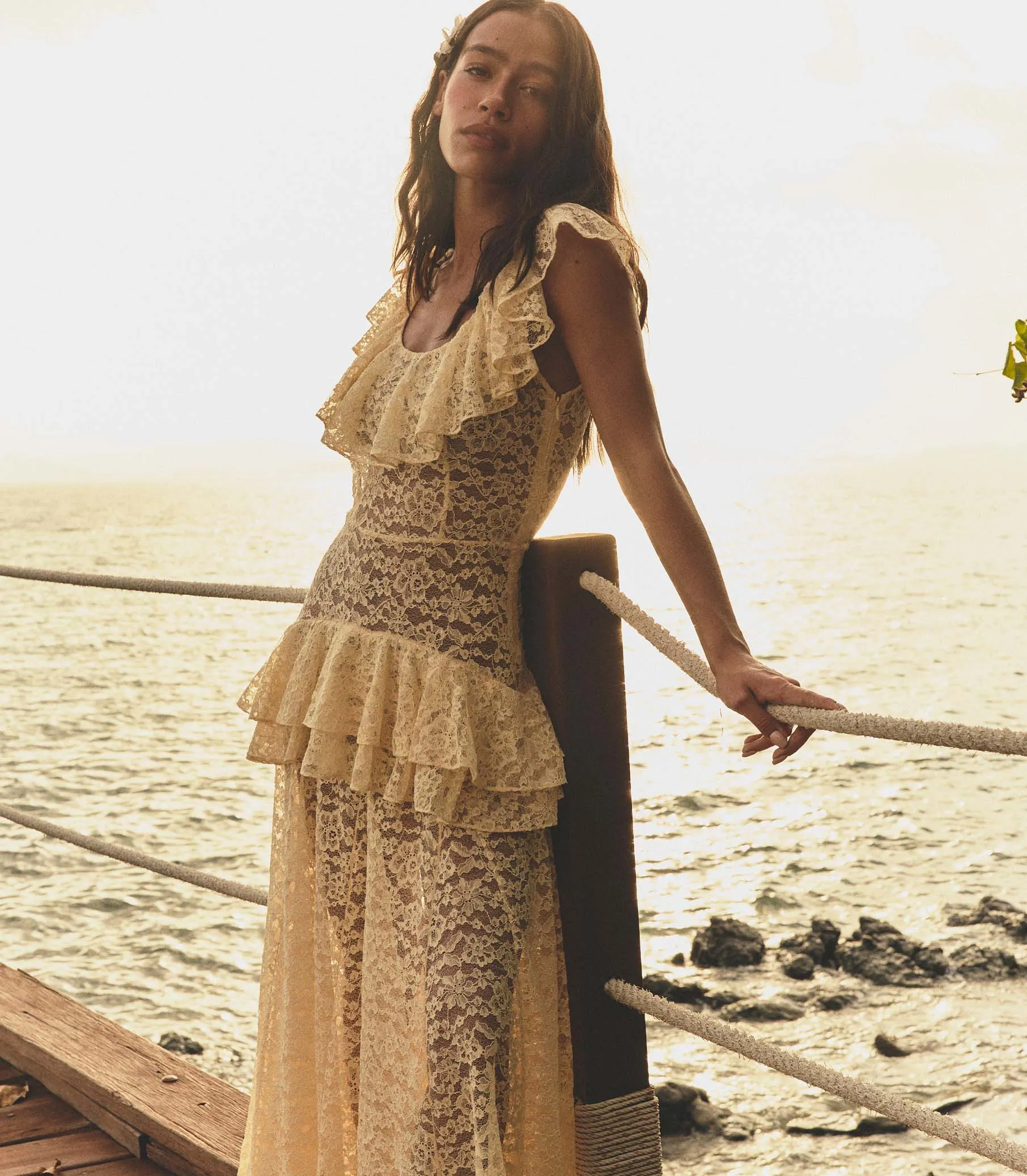 COSTINE DRESS -- VANILLA sold by Doen product image thumbnail 3