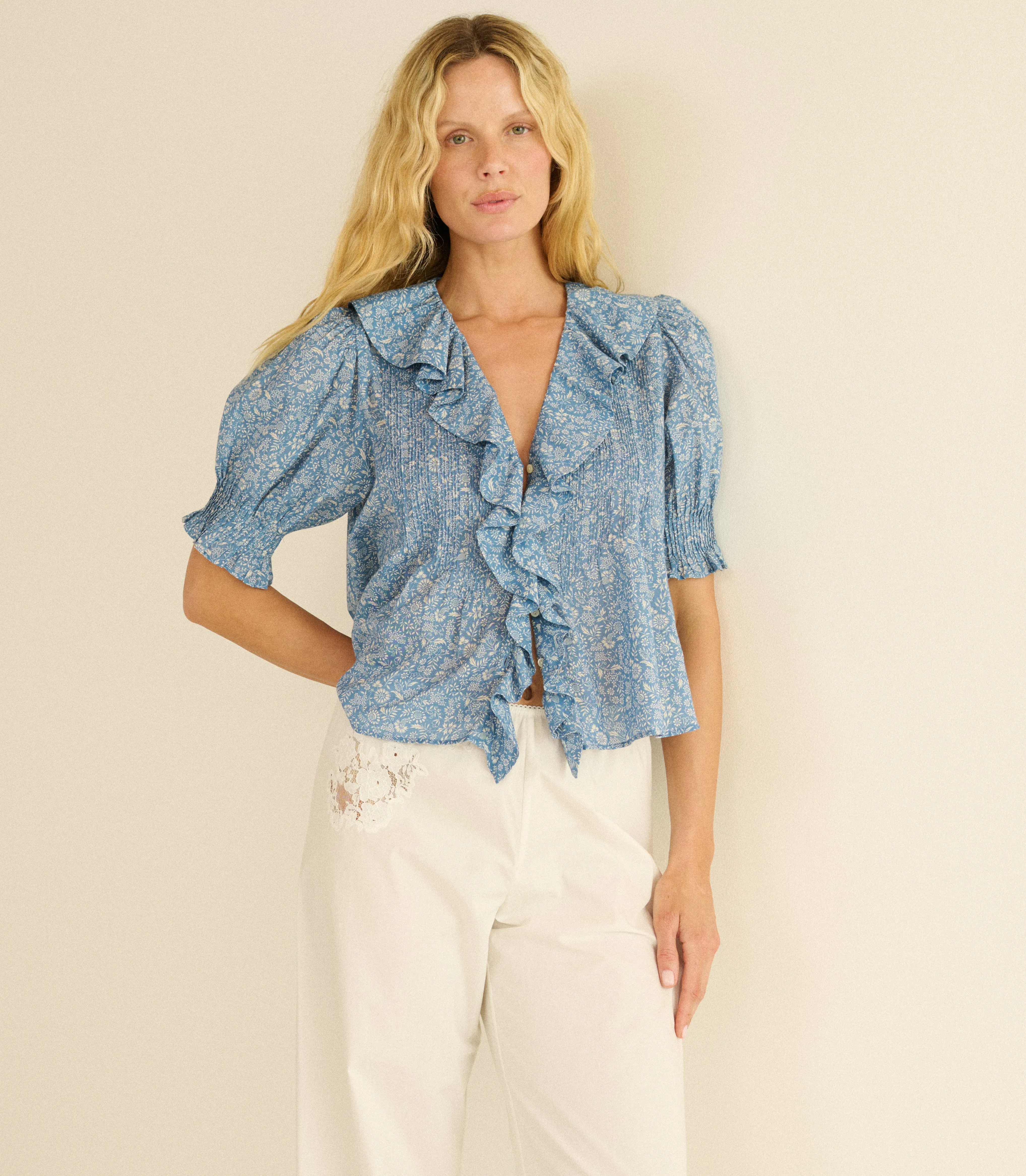HENRI TOP -- BLUE GARDEN BLOOM sold by Doen product image thumbnail 2