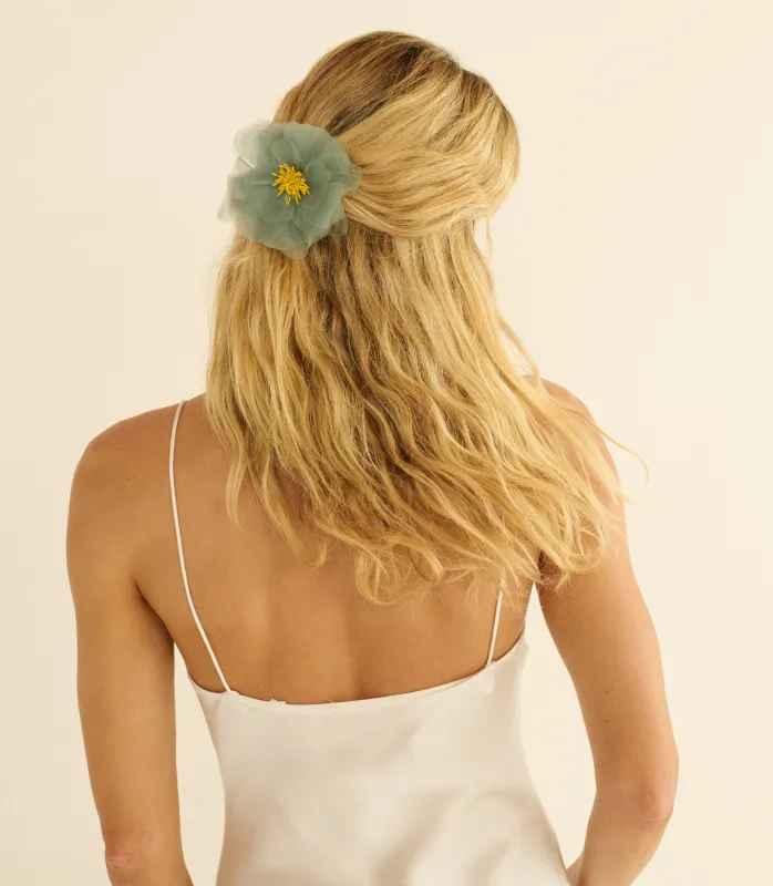 DANI BARRETTE -- TEAL ORGANZA made by Doen