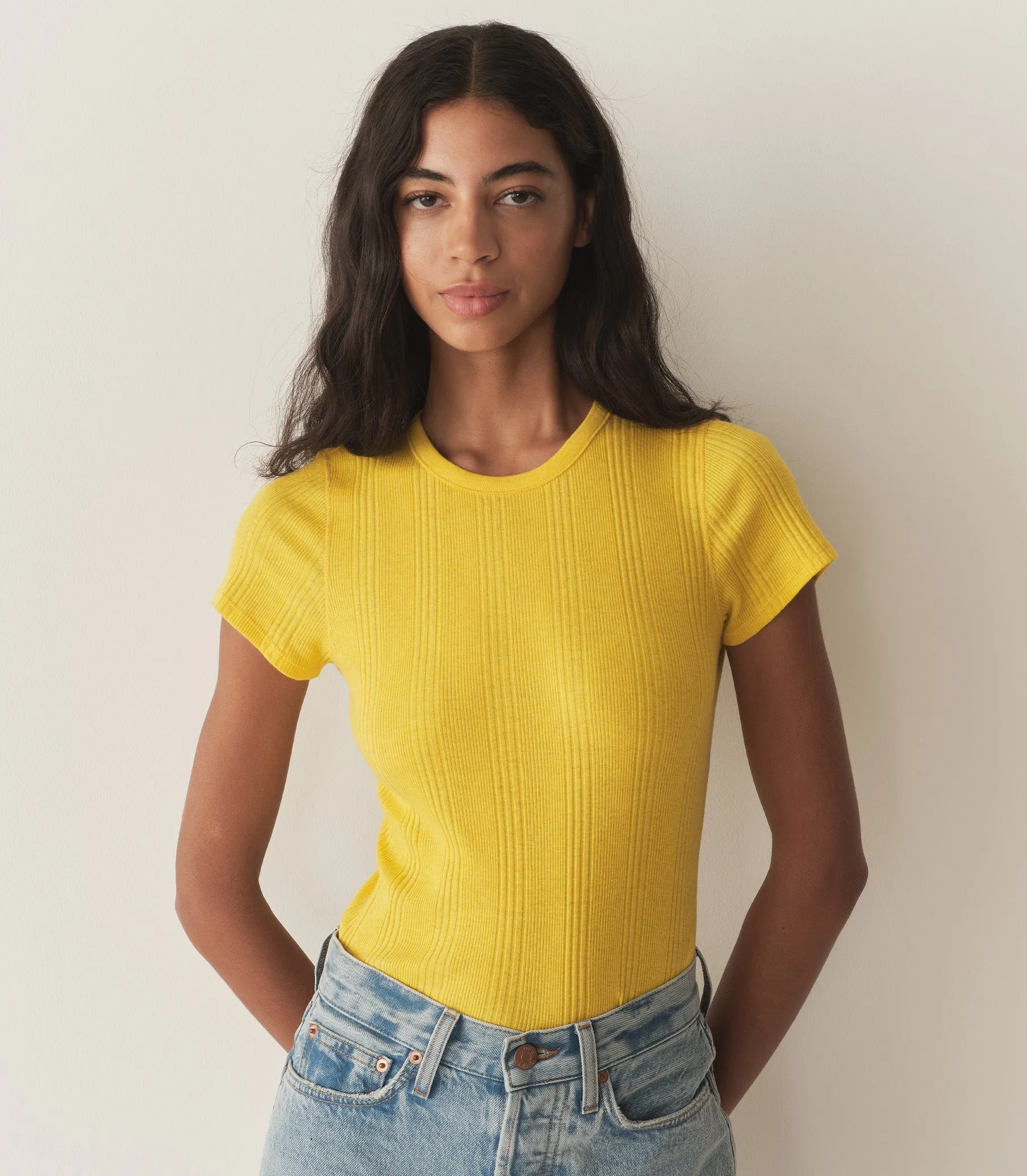 HMD -- VIVI CASHMERE TEE -- CITRUS sold by Doen