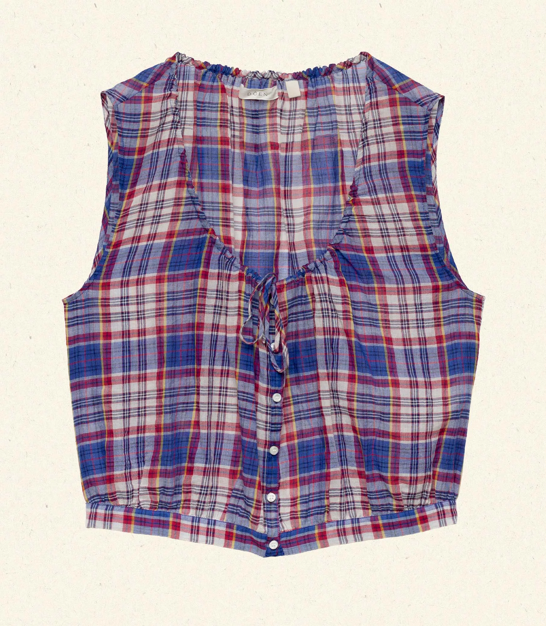 HMD -- THEO TOP -- COTE D'AZUR PLAID sold by Doen product image thumbnail 4