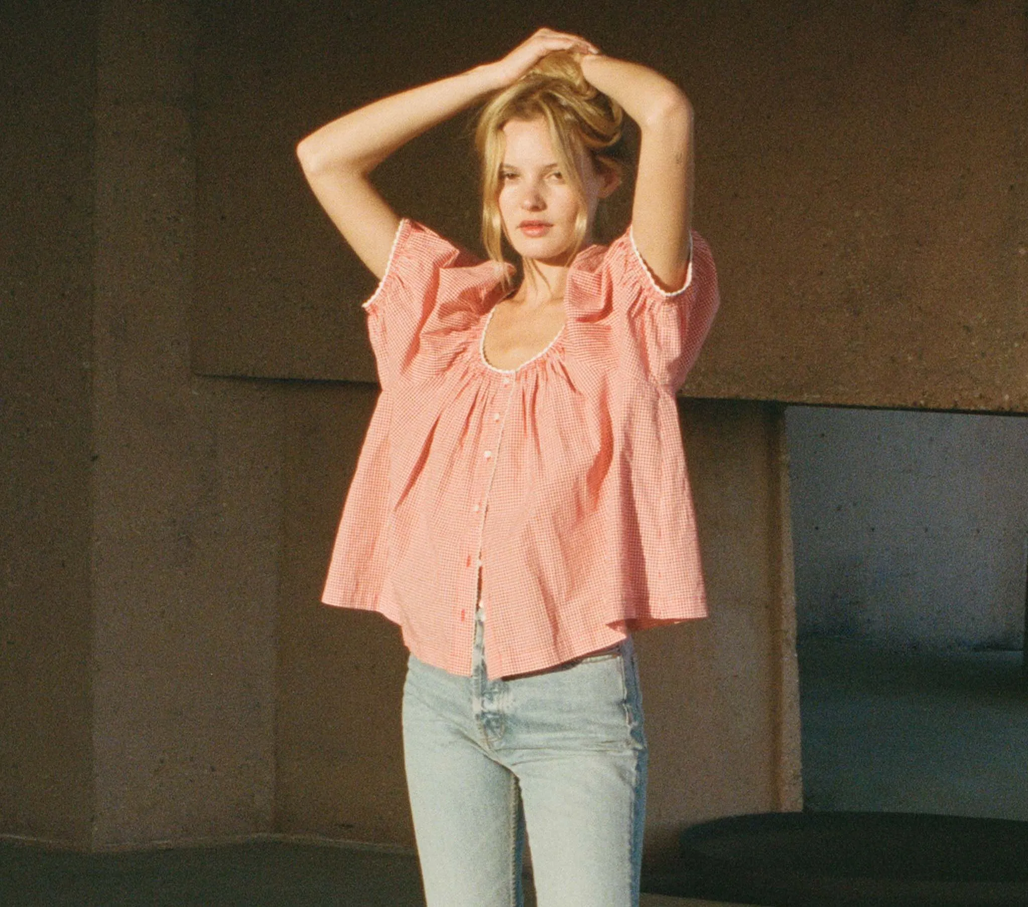 HMD -- TENNESSEE TOP -- CERISE PARIS GINGHAM sold by Doen product image thumbnail 3