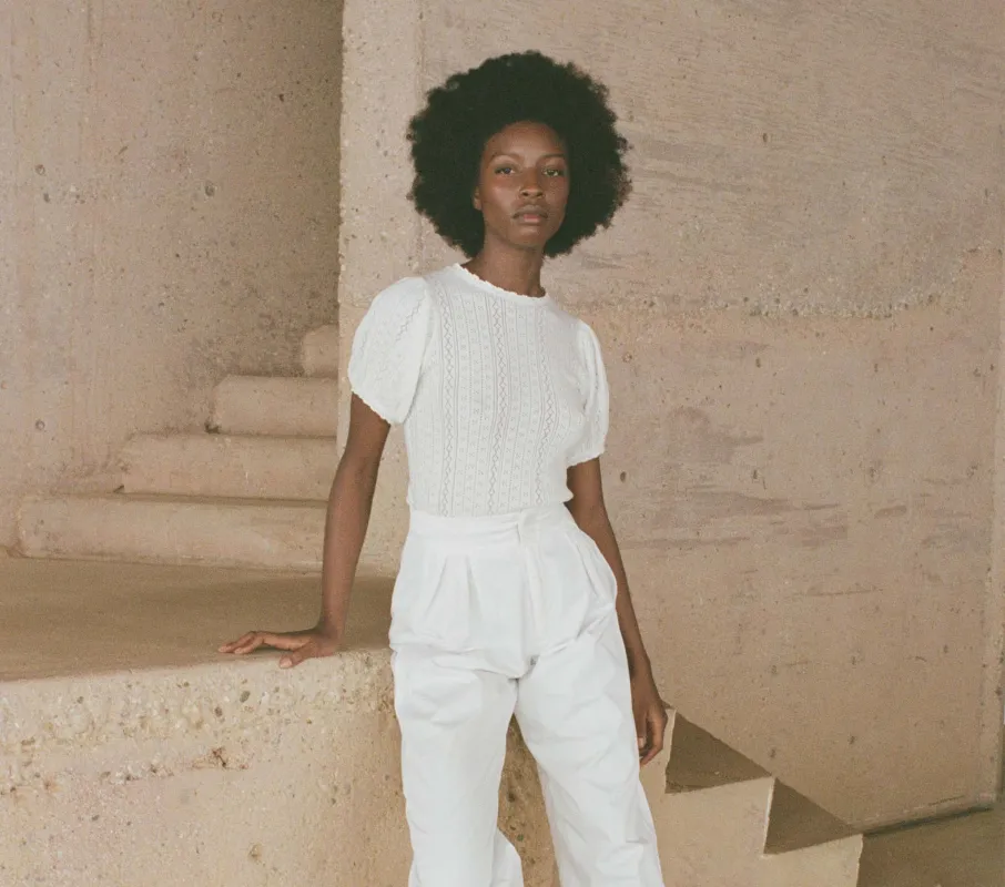 HMD -- SAWYER TOP -- WHITE made by Doen