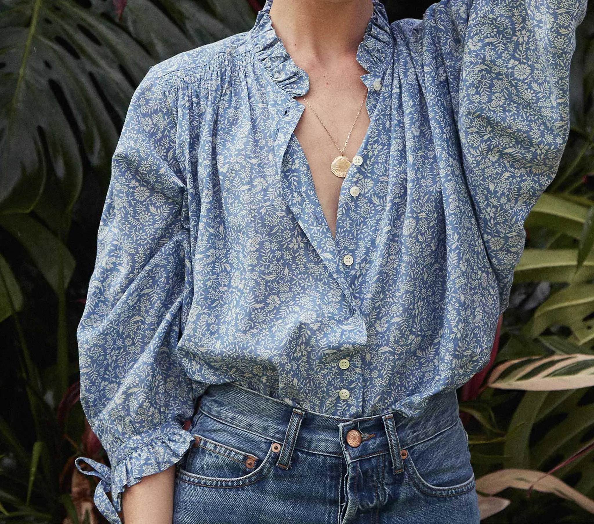 HMD -- ROSE TOP -- BLUE GARDEN BLOOM sold by Doen product image thumbnail 3