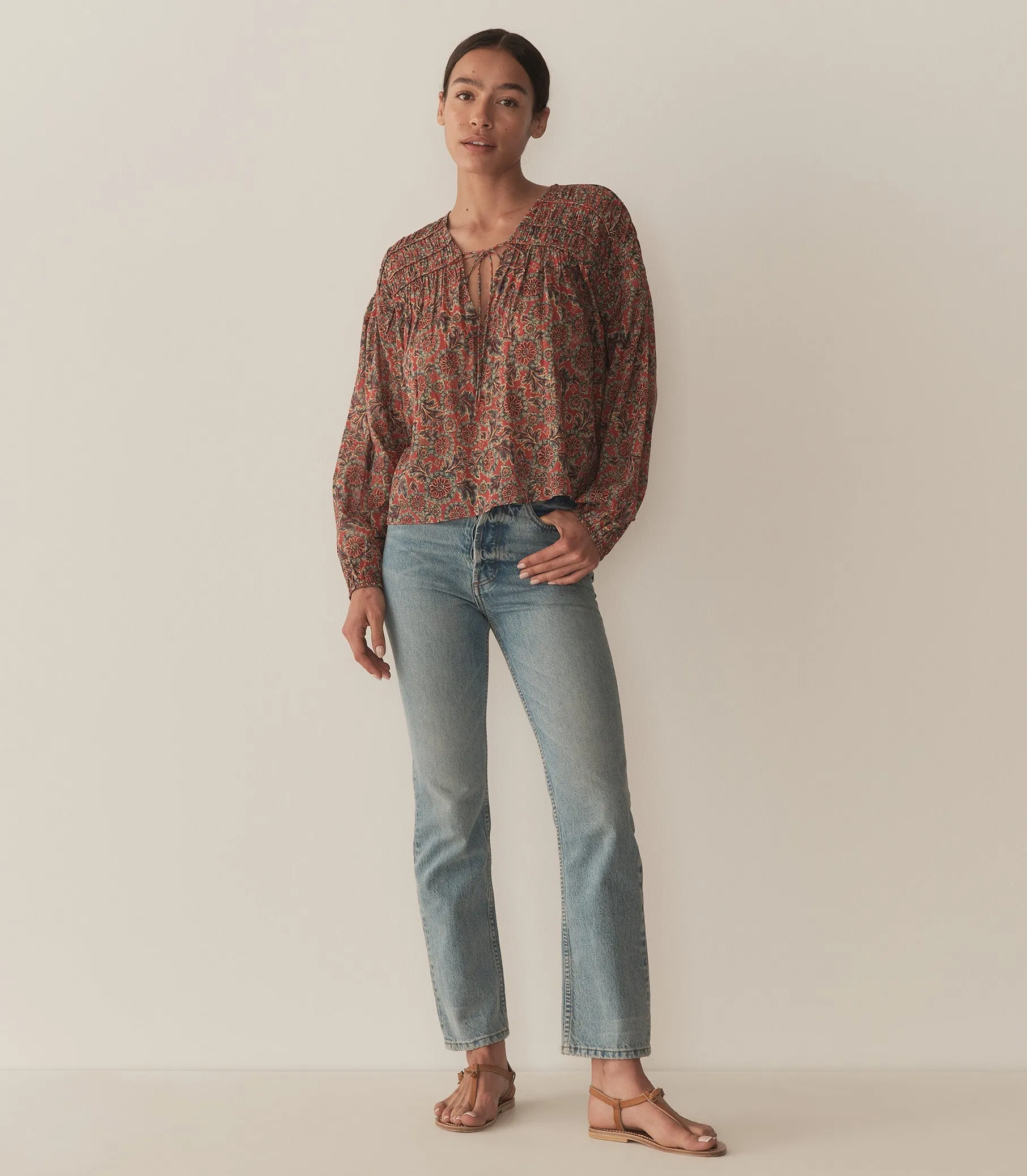 HMD -- RENELLE TOP -- L'ORANGE SOLEIL FLEURIT sold by Doen product image thumbnail 4
