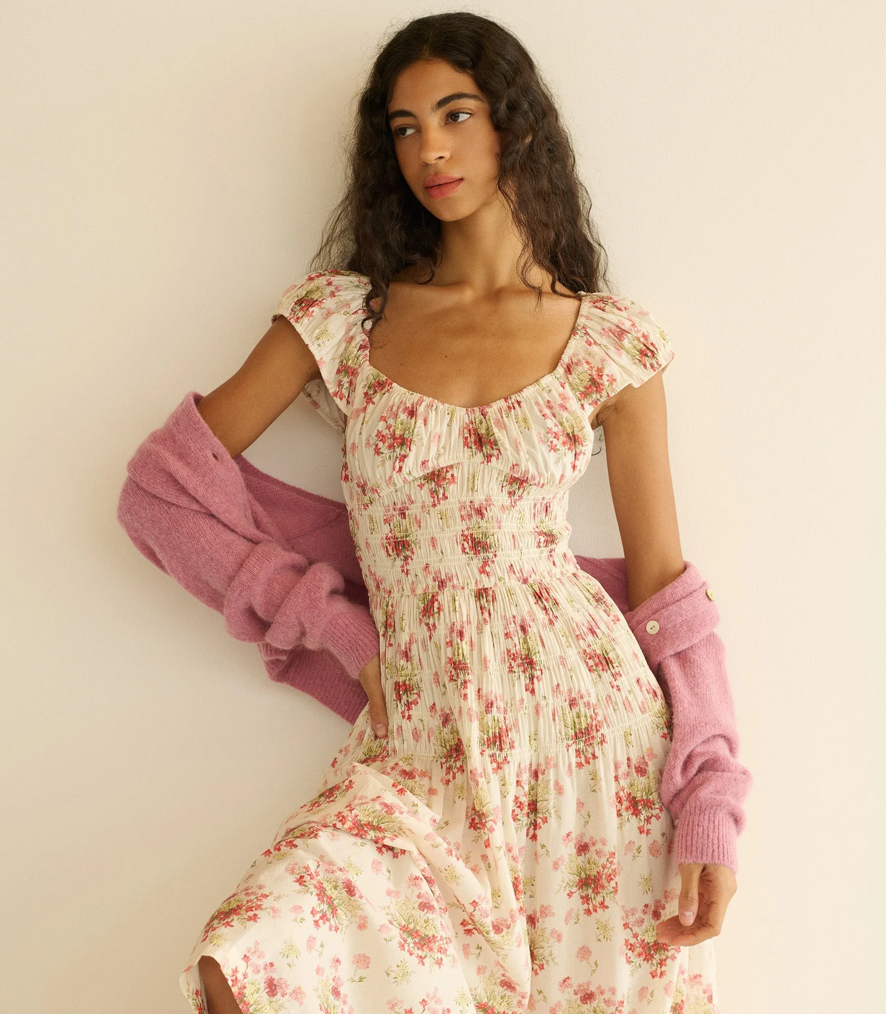 HMD -- QUINETTE DRESS -- IVORY LANTANA FLORAL sold by Doen product image thumbnail 3