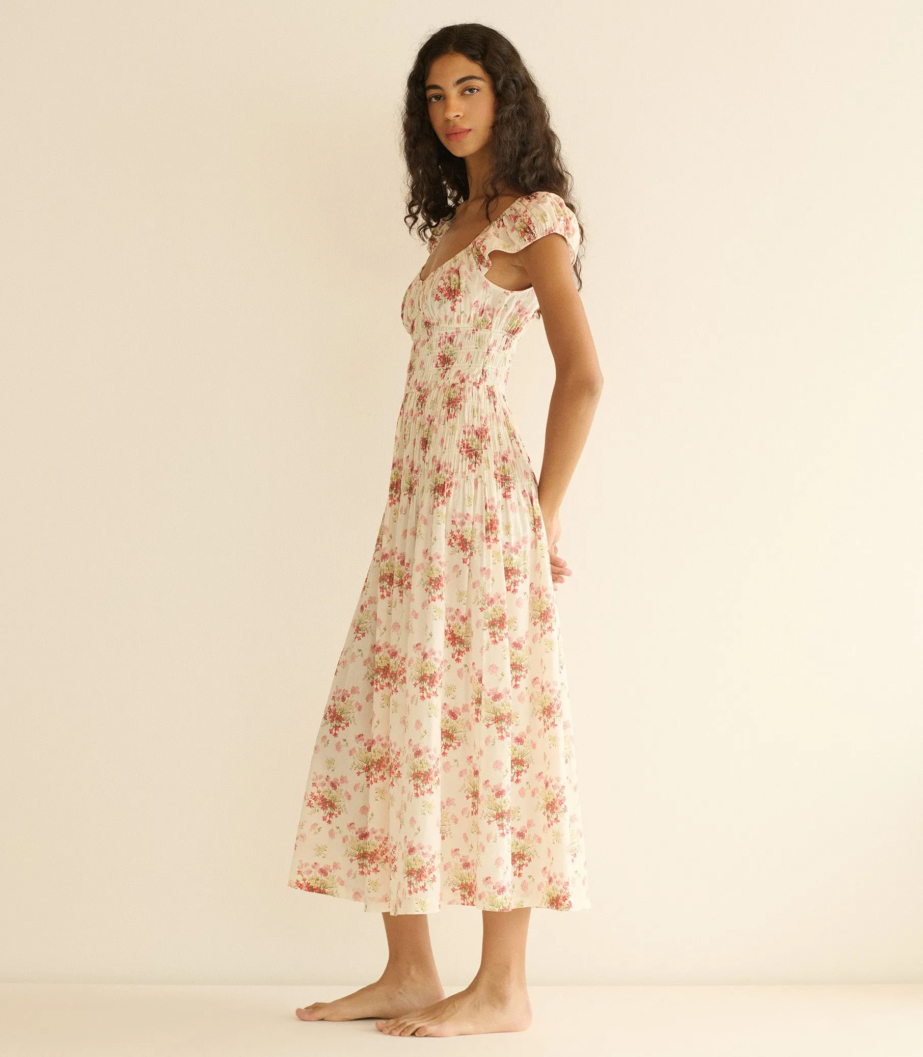 HMD -- QUINETTE DRESS -- IVORY LANTANA FLORAL sold by Doen product image thumbnail 4