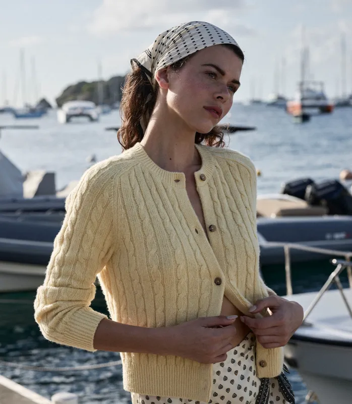 HMD -- PENROSE CARDIGAN -- LEMON CHIFFON made by Doen