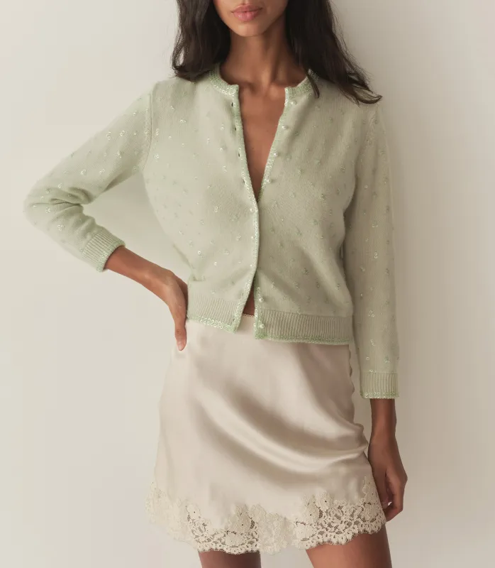 HMD -- PAILLETTE CARDIGAN -- MINT TEA made by Doen