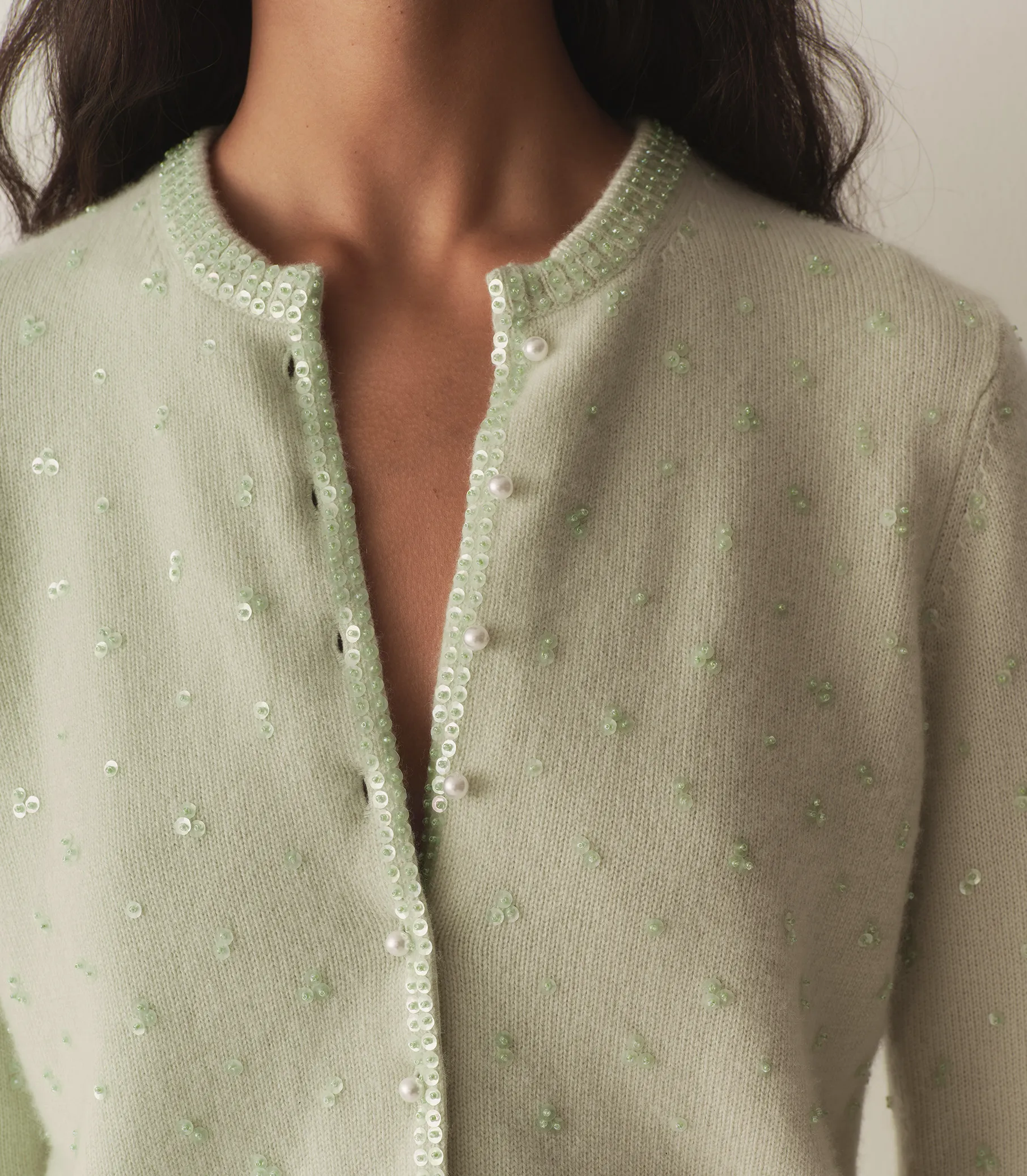 HMD -- PAILLETTE CARDIGAN -- MINT TEA sold by Doen product image thumbnail 2