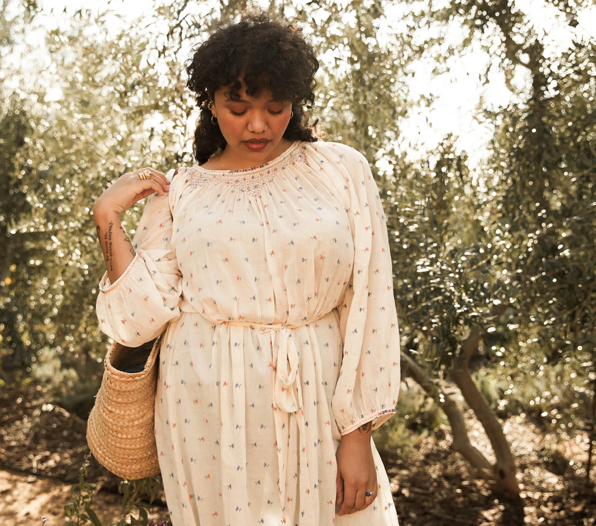 HMD -- MAYA DRESS -- CREAM CARNATION EMBROIDERY sold by Doen