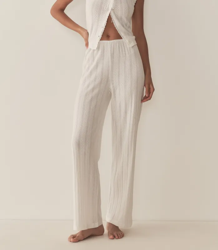 HMD -- LAVON POINTELLE PANT -- SALT made by Doen