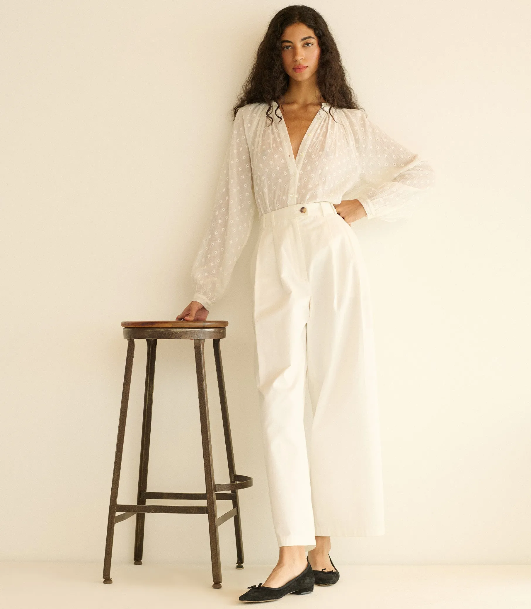 HMD -- JULIENNE TOP -- SALT MARSEILLE EMBROIDERY sold by Doen product image thumbnail 4