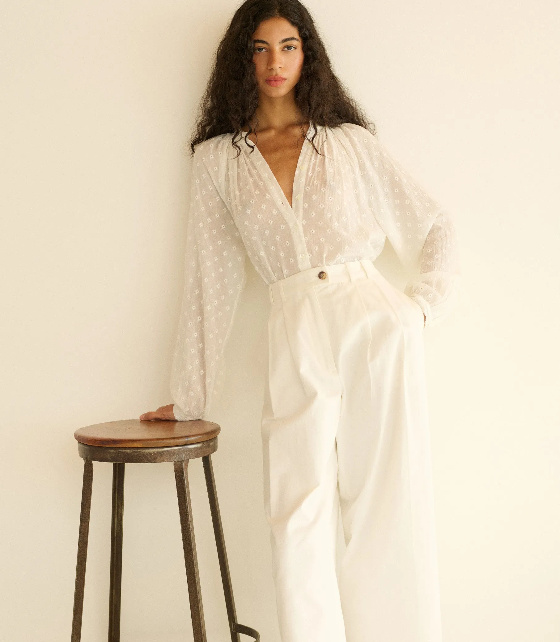 HMD -- JULIENNE TOP -- SALT MARSEILLE EMBROIDERY sold by Doen product image thumbnail 2