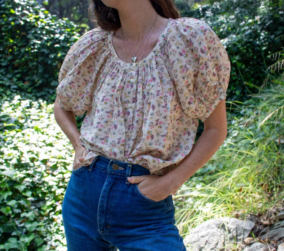 HMD -- JUNE TOP -- FEATHERED FLORAL made by Doen