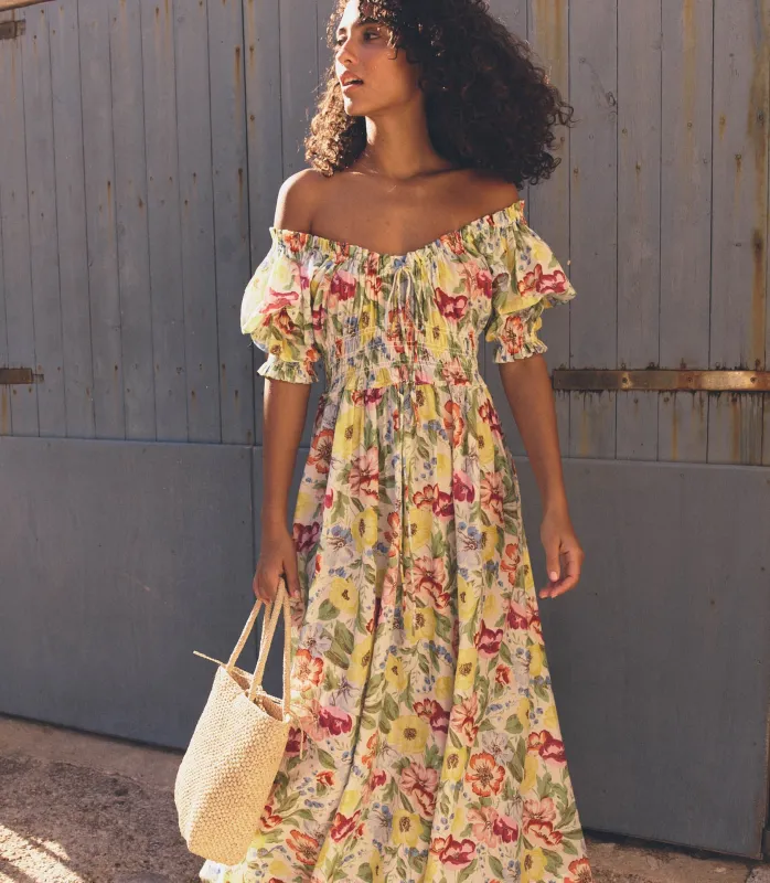 HMD -- ISCHIA DRESS -- BLANC ANEMONE BLOOM made by Doen