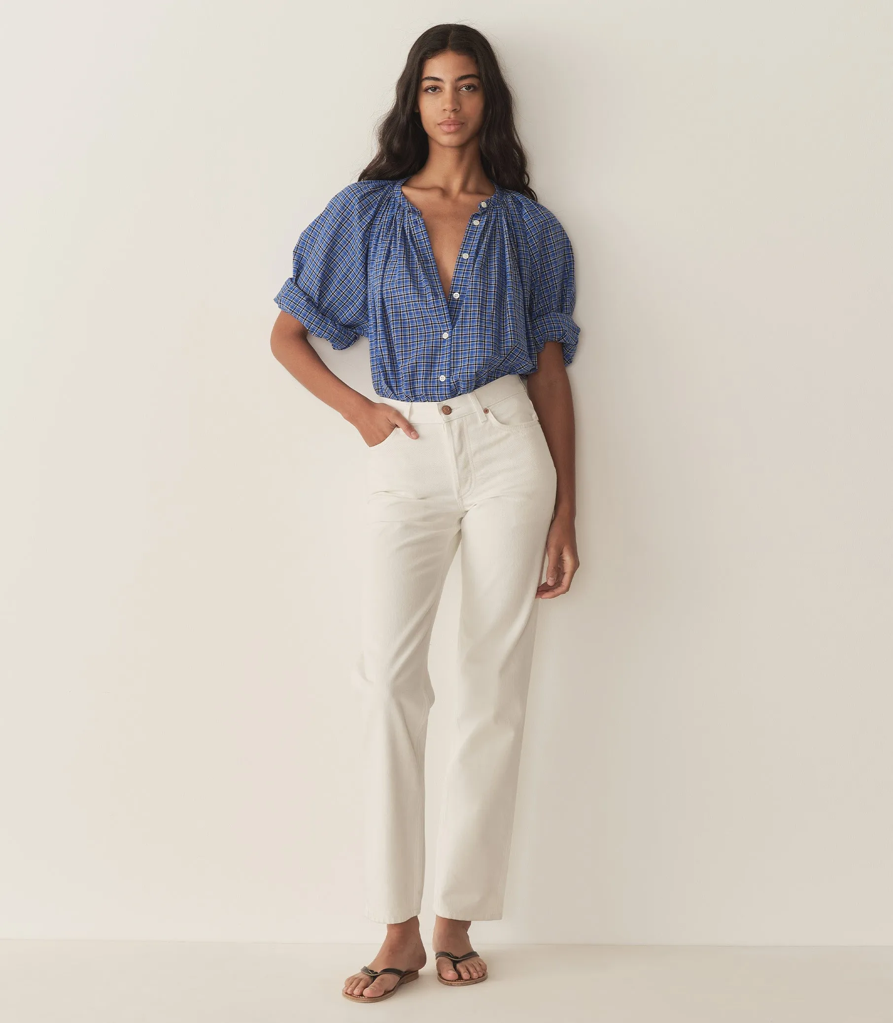 HMD -- JONIE TOP -- CASSIS CHECK sold by Doen product image thumbnail 5