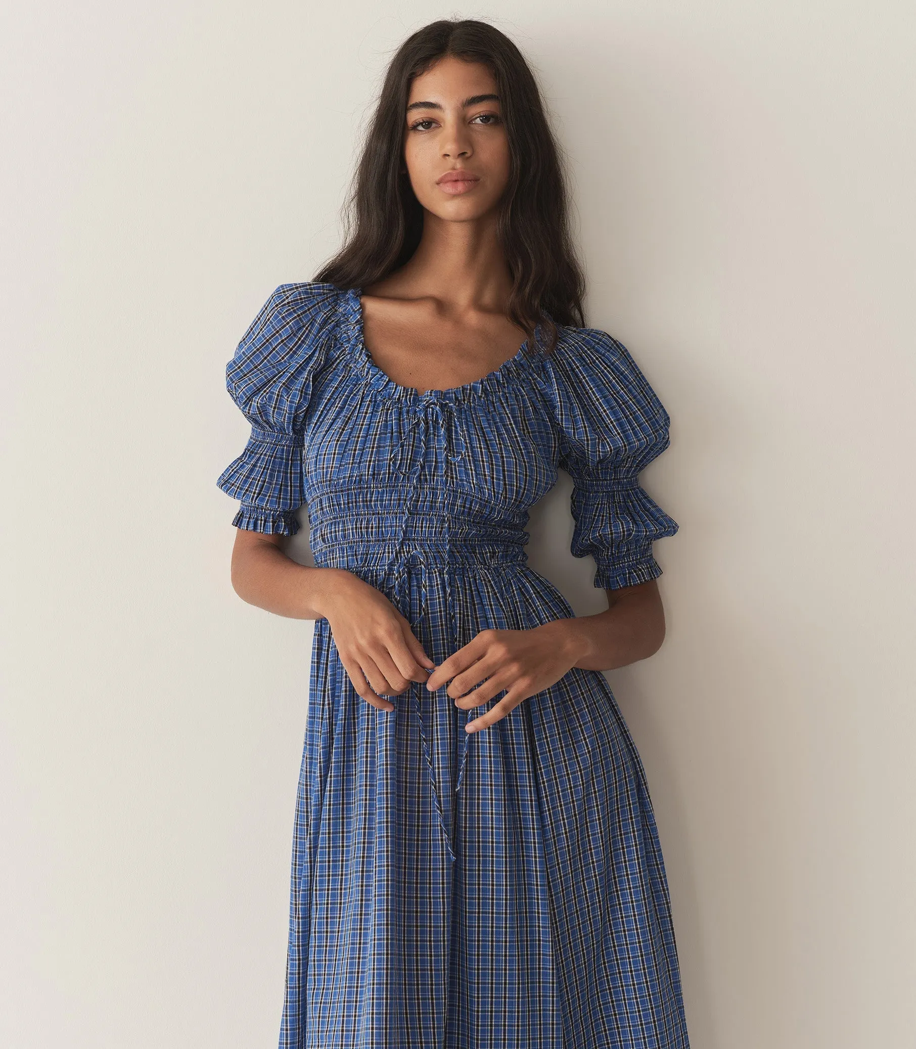 HMD -- ISCHIA DRESS -- CASSIS CHECK sold by Doen