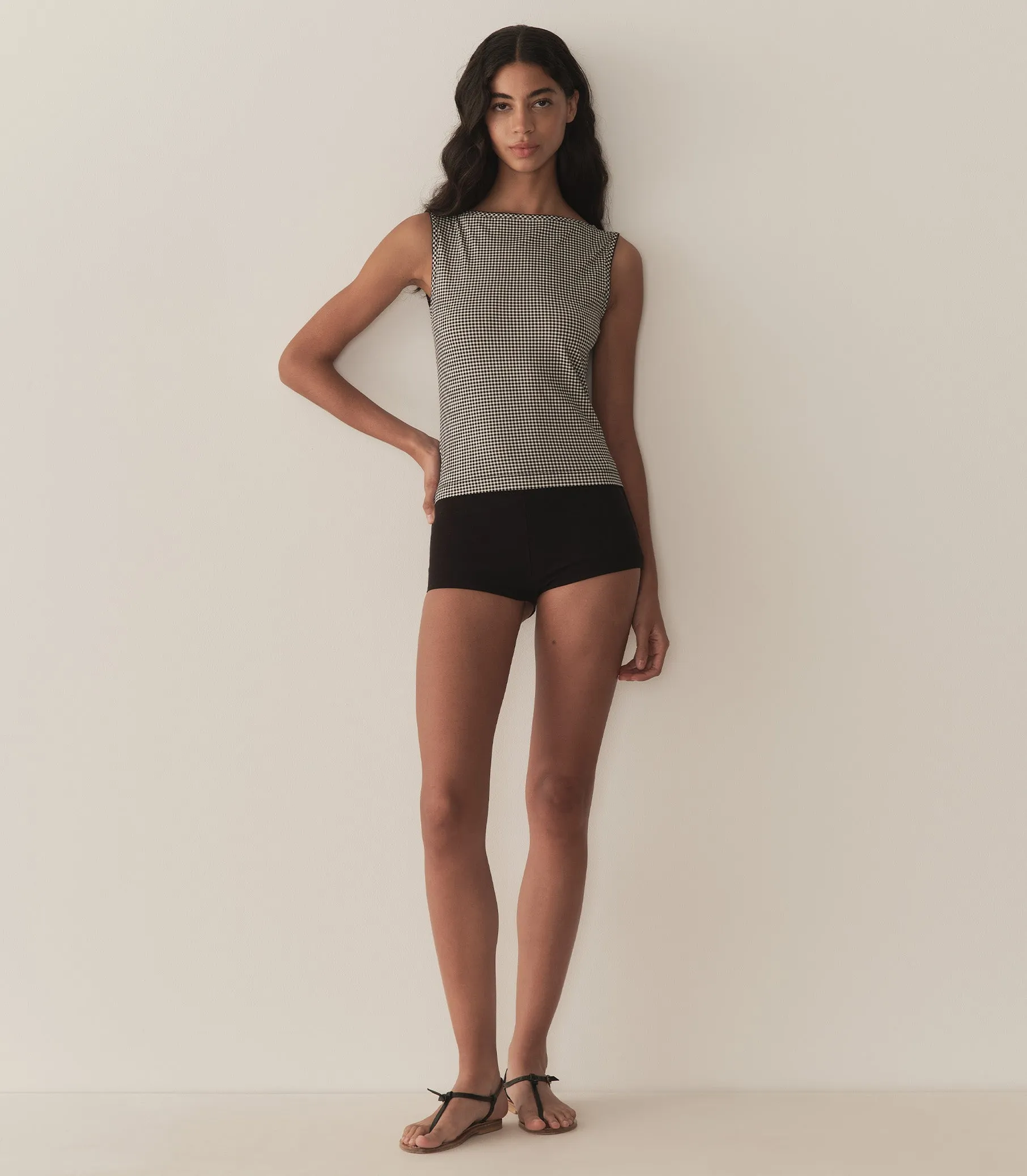 HMD -- IDA TANK -- NOIR LA MADDALENA GINGHAM sold by Doen product image thumbnail 3